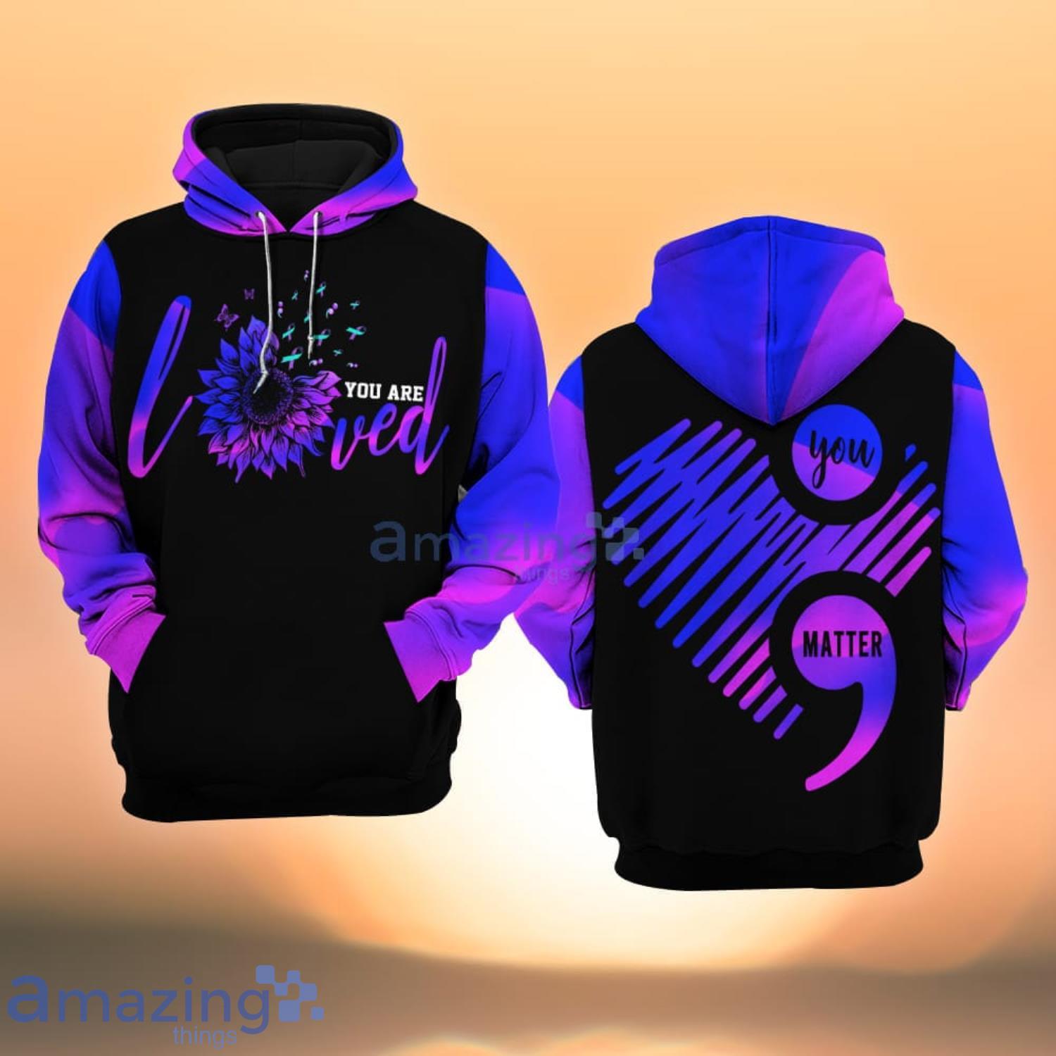 Suicide Awareness Love You Are Loved All Over Print 3D Hoodie Product Photo 1