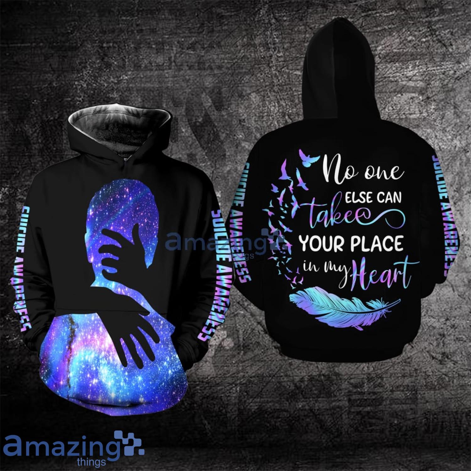 Suicide Awareness No One Else Can Take Your Place Black All Over Print 3D Hoodie Product Photo 1