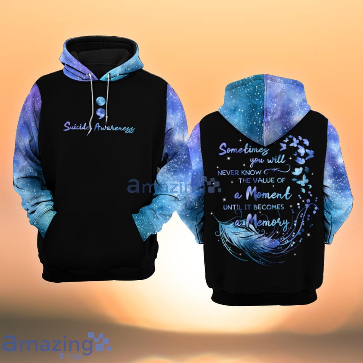 Suicide Awareness Sometimes Purple And Black All Over Print 3D Hoodie Product Photo 1