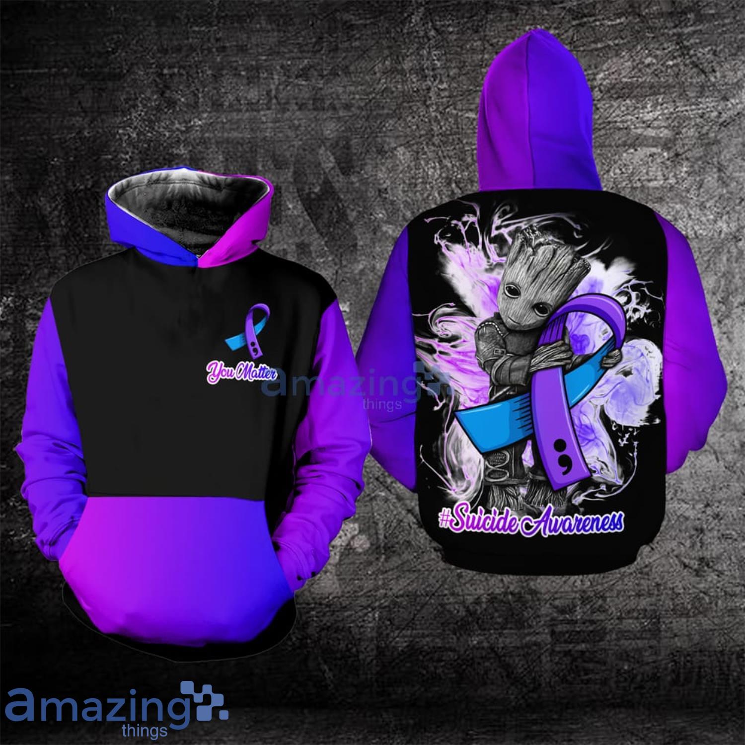 Suicide Awareness You Matter Baby Groot Lover All Over Print 3D Hoodie Product Photo 1