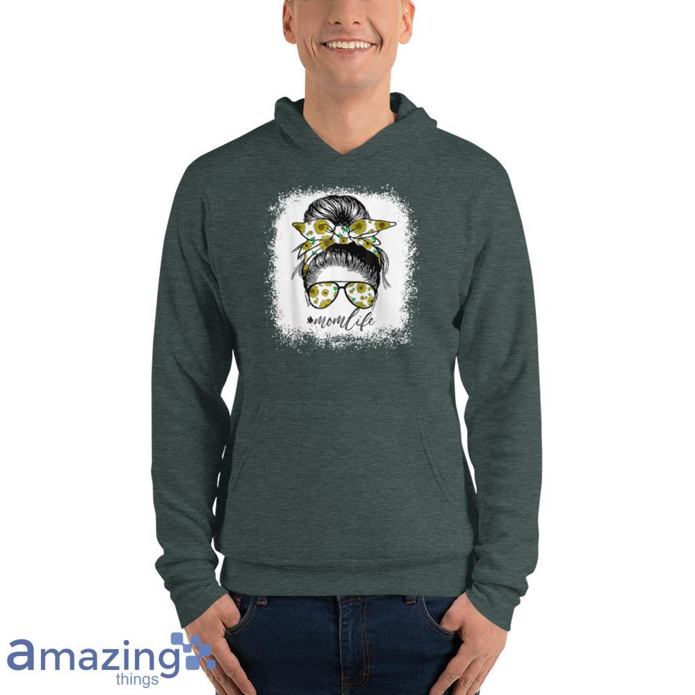 Sunflowers Mom Life Messy Bun Hair Sunglasses Mother's Day T Shirt image Sunflowers Mom Life Messy Bun Hair Sunglasses Mother's Day T Shirt