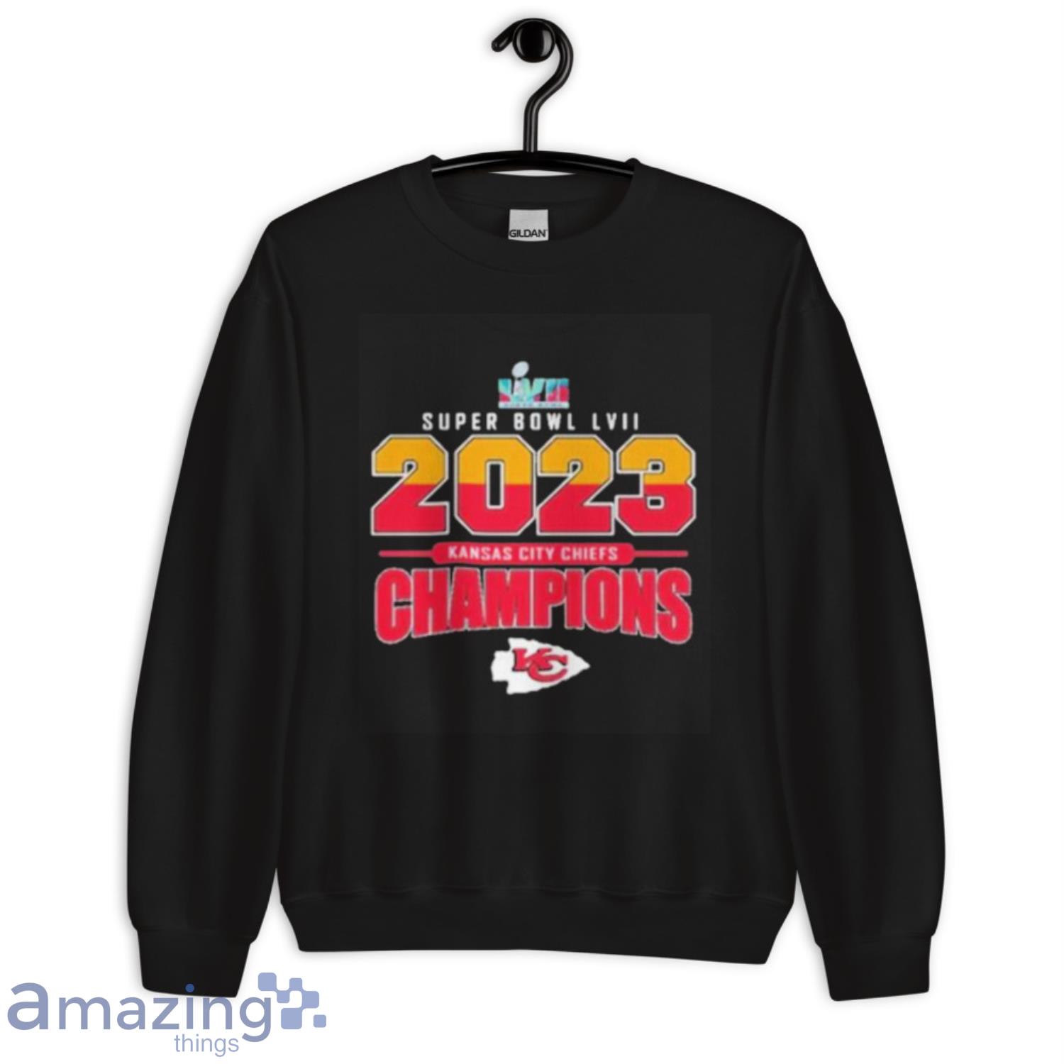Official NFL Shop Kansas City Chiefs Red Super Bowl LVII Champions Iconic  T-Shirt