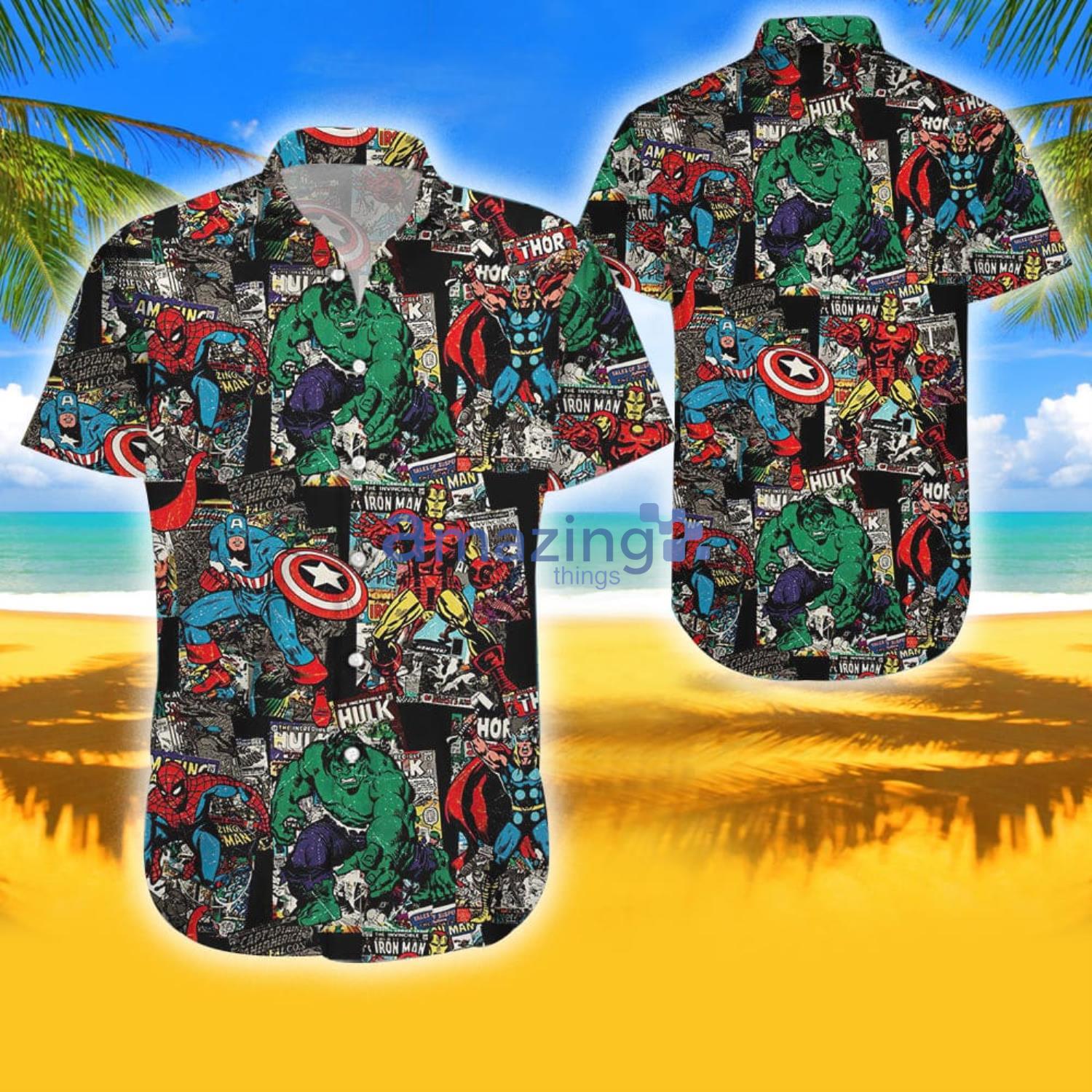 Super Heros Marvel Tropical Aloha Combo Hawaiian Shirt And Shorts Gift For Summer Product Photo 1