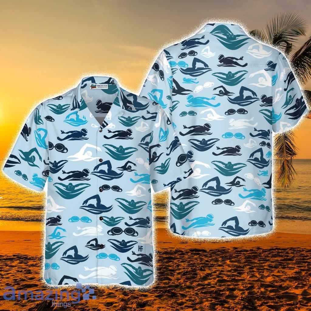 Swimming Pattern Hawaiian Shirt - Swimming Pattern Hawaiian Shirt
