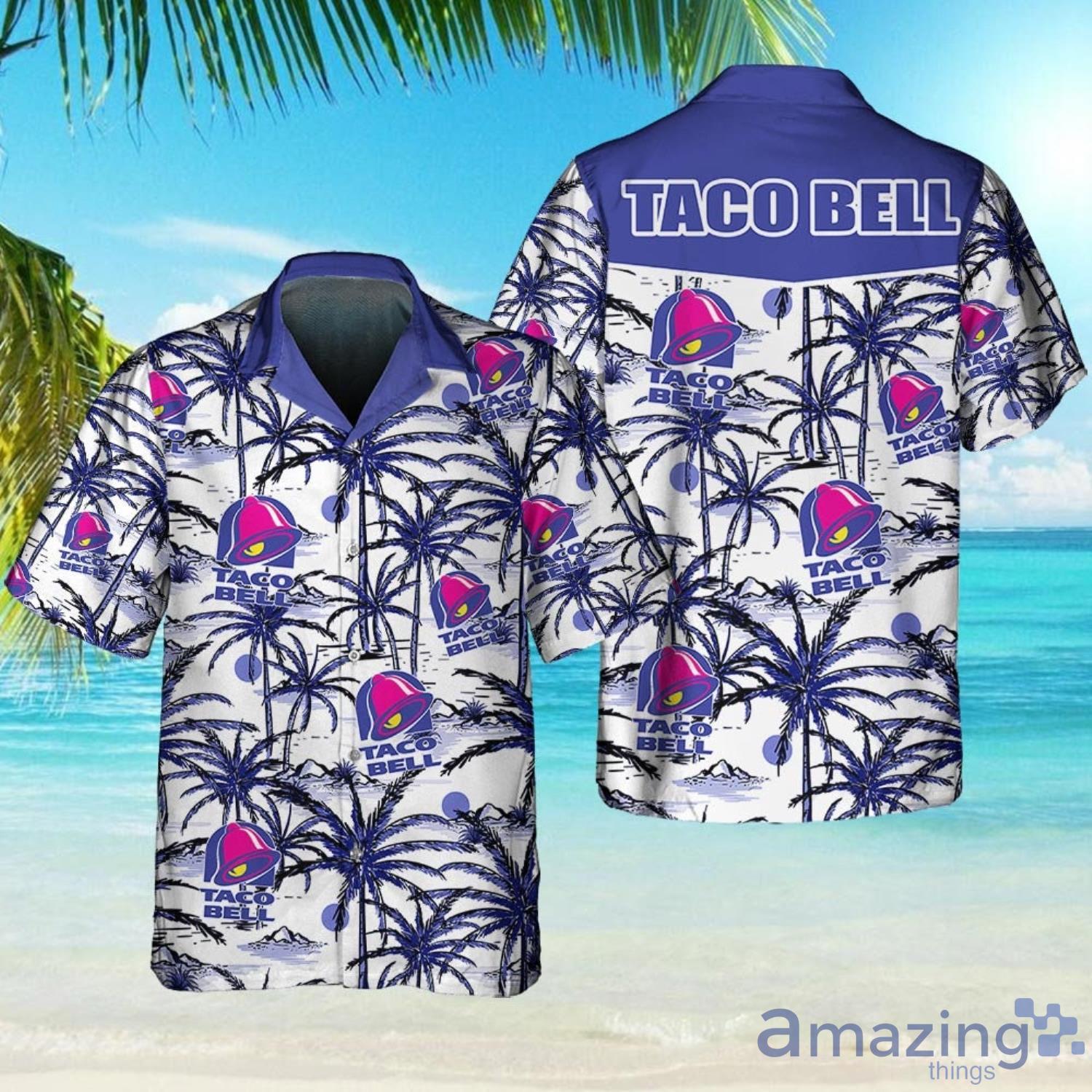 Taco Bell Food Tropical Flower Aloha Hawaiian Shirt And Beach Short Set Product Photo 1