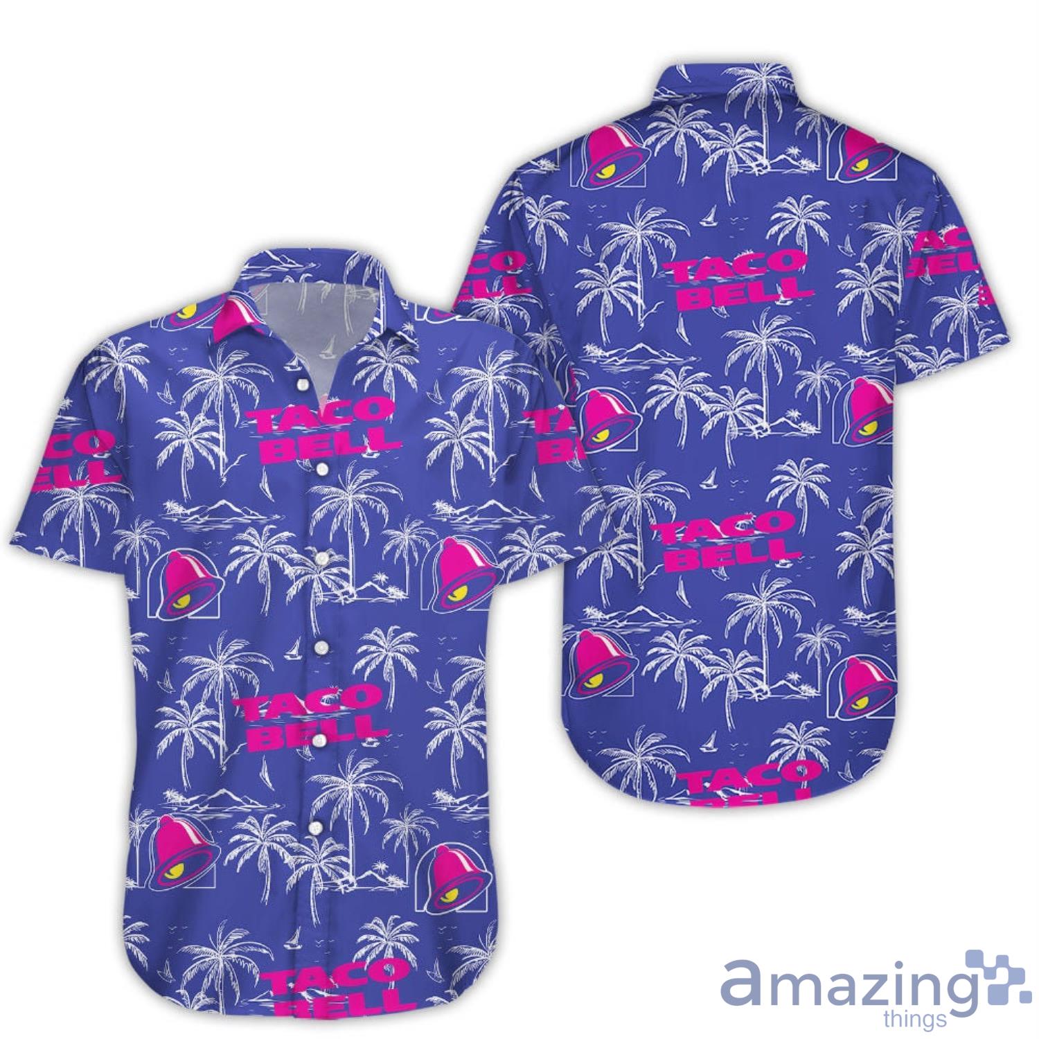 Taco Bell Palm Tree Pattern Tropical Flower Aloha Hawaiian Shirt And Beach Short Set image Taco Bell Palm Tree Pattern Tropical Flower Aloha Hawaiian Shirt And Beach Short Set Product Photo 3