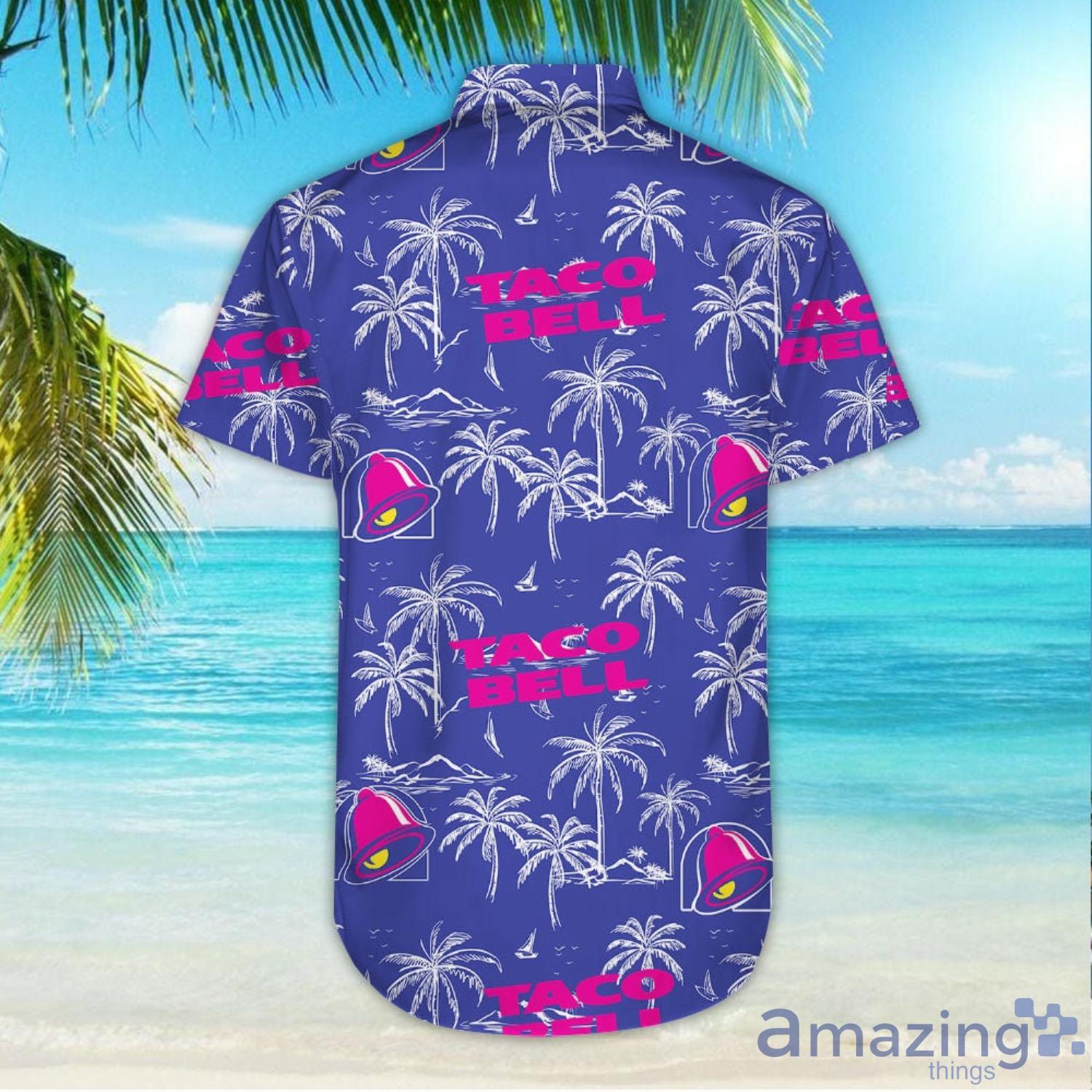 Taco Bell Palm Tree Pattern Tropical Flower Aloha Hawaiian Shirt And Beach Short Set image Taco Bell Palm Tree Pattern Tropical Flower Aloha Hawaiian Shirt And Beach Short Set Product Photo 5