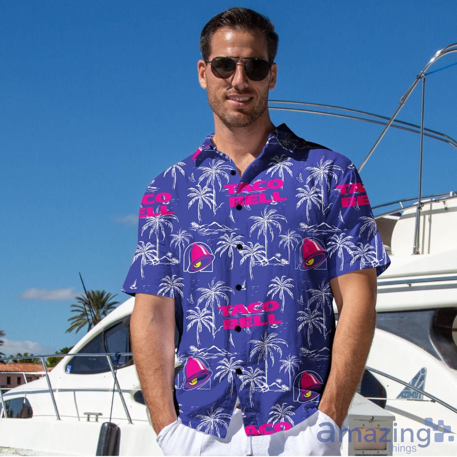 Taco Bell Palm Tree Pattern Tropical Flower Aloha Hawaiian Shirt And Beach Short Set image Taco Bell Palm Tree Pattern Tropical Flower Aloha Hawaiian Shirt And Beach Short Set Product Photo 6