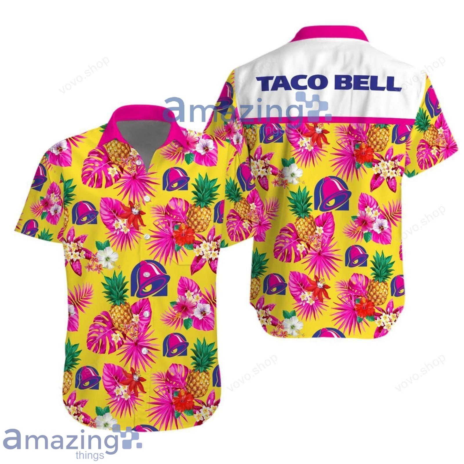 Taco Bell Pineapple Tropical Flower Summer Set Hawaiian Shirt And Shorts Product Photo 1