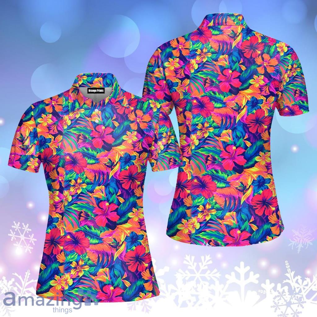 Tahitian Floral Flower Polo Shirt For Women - Tahitian Floral Flower Polo Shirt For Women Tahitian Floral Flower Polo Shirt For Women - Tahitian Floral Flower Polo Shirt For Women