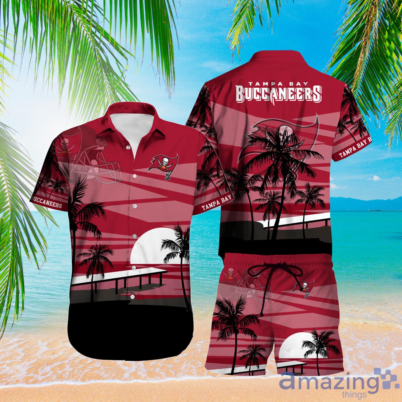 Tampa Bay Buccaneers The Sun And Beach Over Print Hawaiian Shirt And Beach  Short