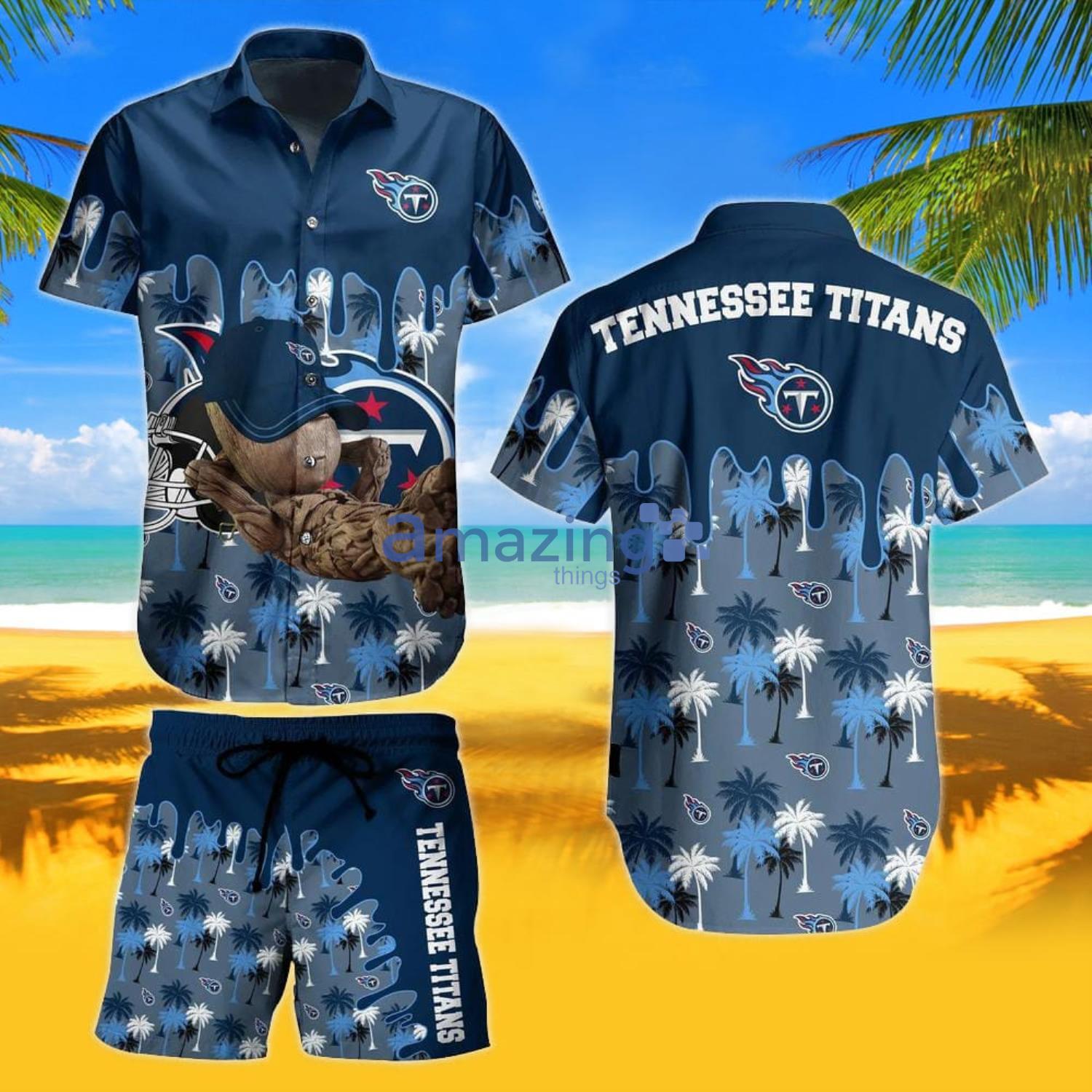 Tennessee Titans NFL Logo Combo Hawaiian Shirt And Short Summer