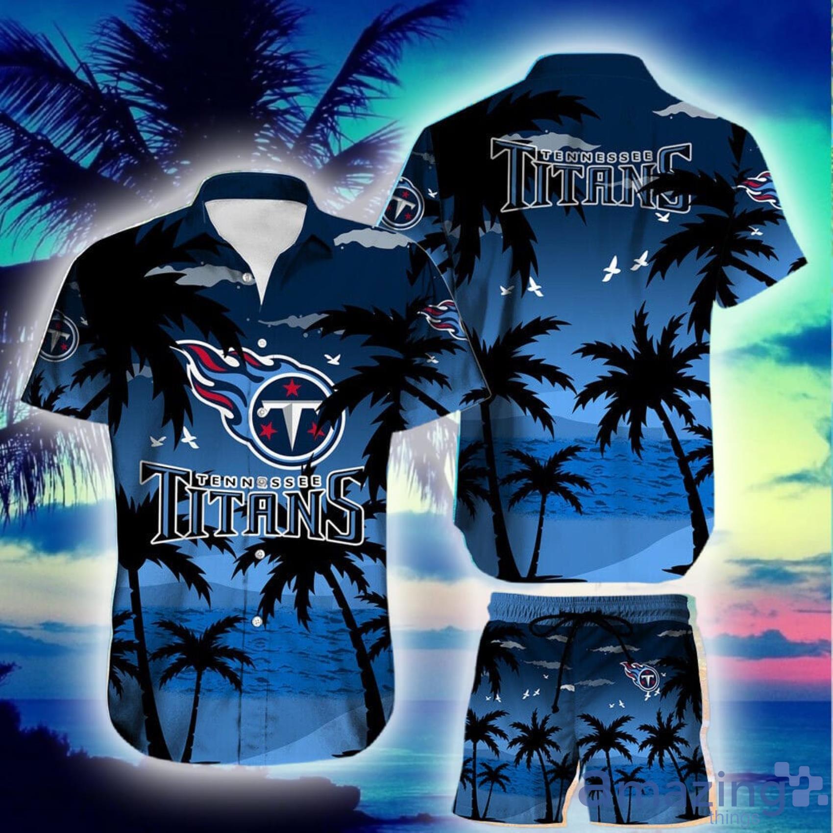 Tennessee Titans NFL Palm Trees Pattern Combo Hawaiian Shirt And