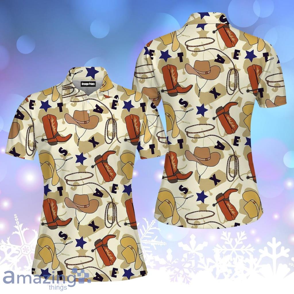 Texas Cowboy Boots Hat Rope Lasso Polo Shirt For Women - Texas Cowboy Boots Hat Rope Lasso Polo Shirt For Women Texas Cowboy Boots Hat Rope Lasso Polo Shirt For Women - Texas Cowboy Boots Hat Rope Lasso Polo Shirt For Women