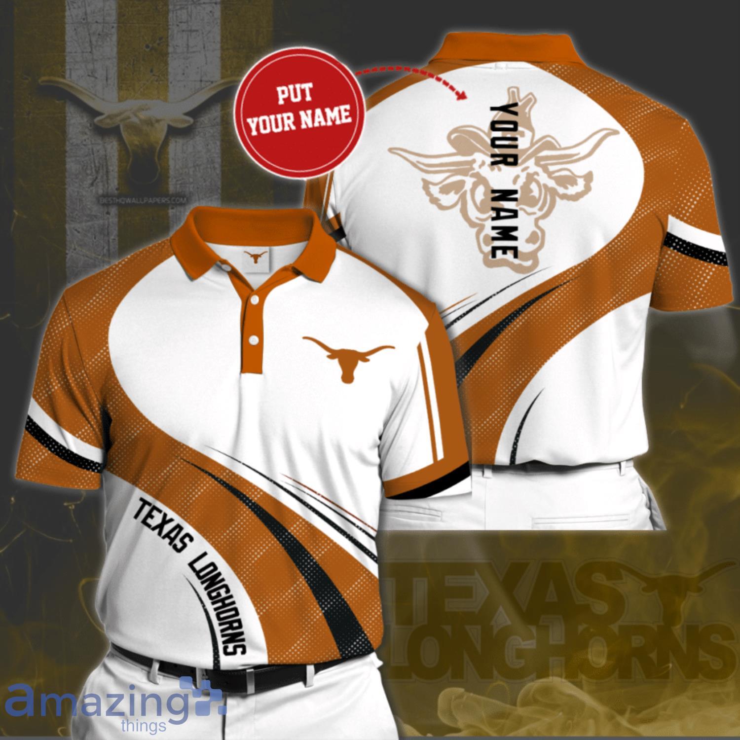 Texas Longhorns Professional Baseball Team White 3D Polo Shirt For Fans Product Photo 1 Texas Longhorns Professional Baseball Team White 3D Polo Shirt For Fans Product Photo 1