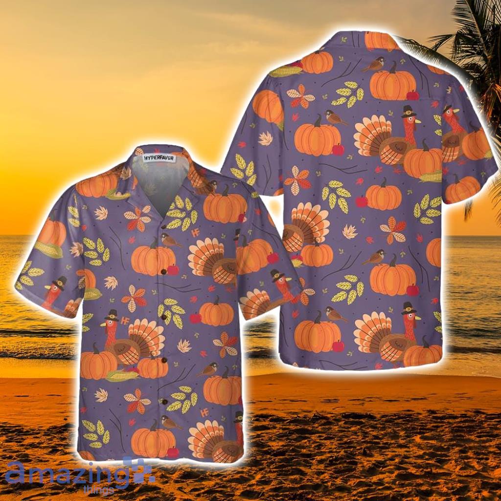 Thanksgiving Day Elements Seamless Pattern Hawaiian Shirt, Unique Gift For Thanksgiving Day - Thanksgiving Day Elements Seamless Pattern Hawaiian Shirt, Unique Gift For Thanksgiving Day