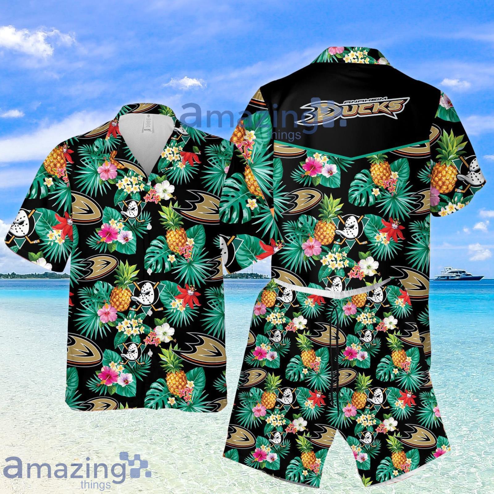 The Ducks Pineapple Tropical Flower Summer Set Hawaiian Shirt And Shorts Product Photo 1