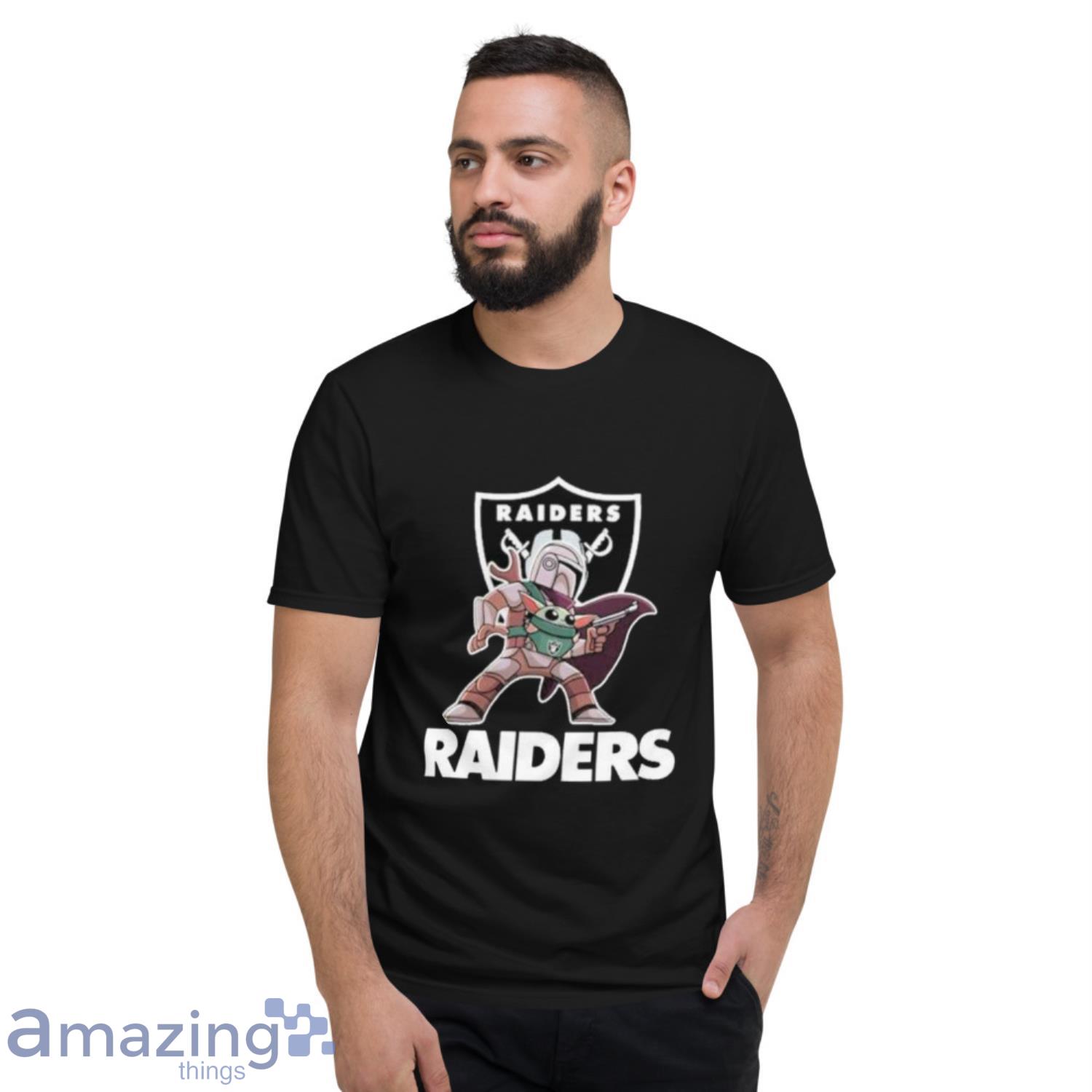 The Mandalorian Hug Baby Yoda Las Vegas Raiders Shirt image The Mandalorian Hug Baby Yoda Las Vegas Raiders Shirt - Short Sleeve T-Shirt