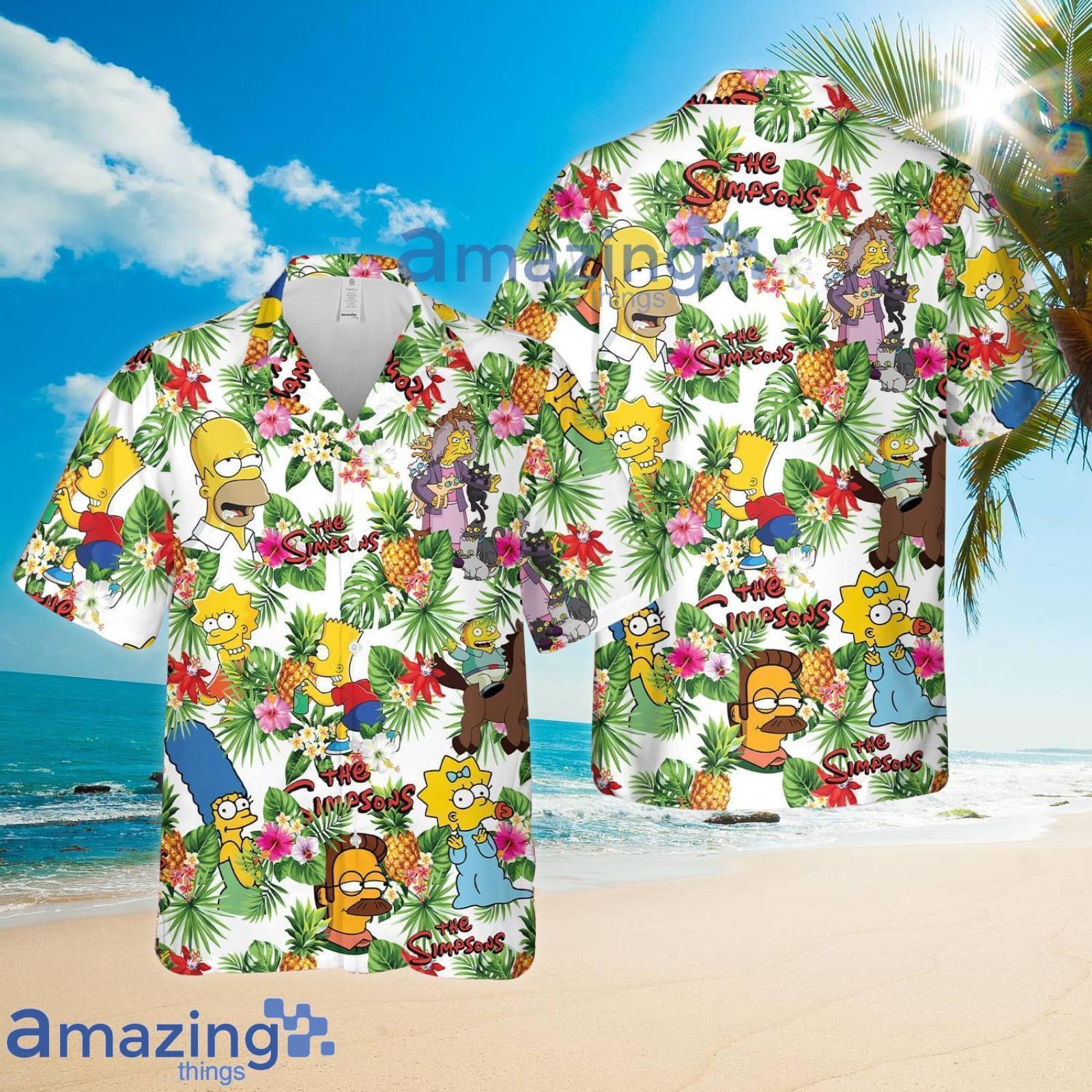 The Simpsons Characters Pineapple Tropical Flower Beach Summer Set Hawaiian Shirt And Shorts image The Simpsons Characters Pineapple Tropical Flower Beach Summer Set Hawaiian Shirt And Shorts Product Photo 2