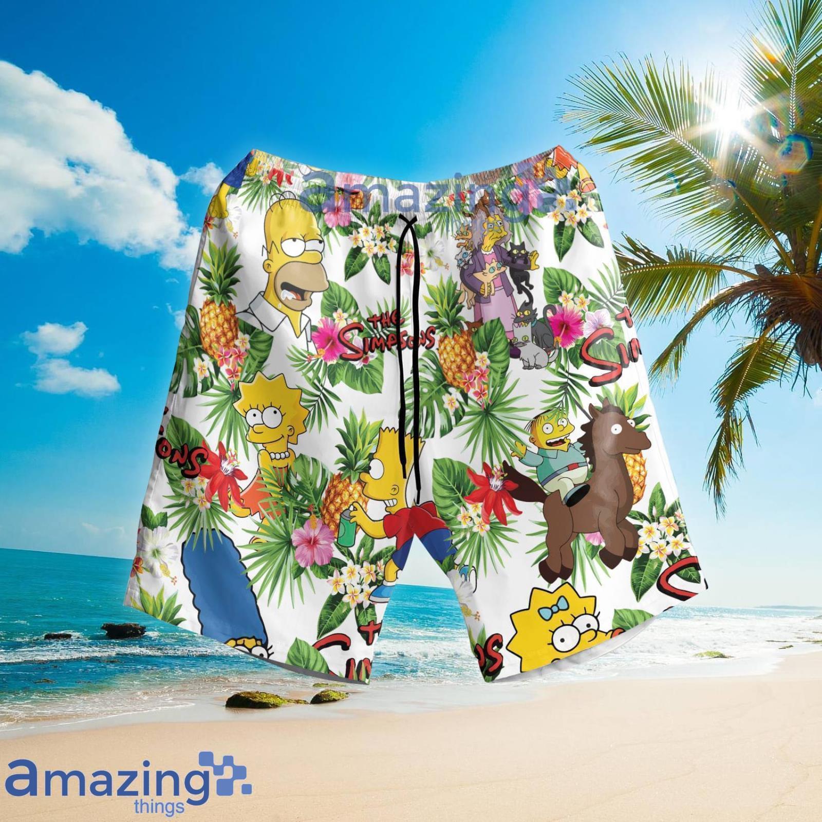 The Simpsons Characters Pineapple Tropical Flower Beach Summer Set Hawaiian Shirt And Shorts image The Simpsons Characters Pineapple Tropical Flower Beach Summer Set Hawaiian Shirt And Shorts Product Photo 3