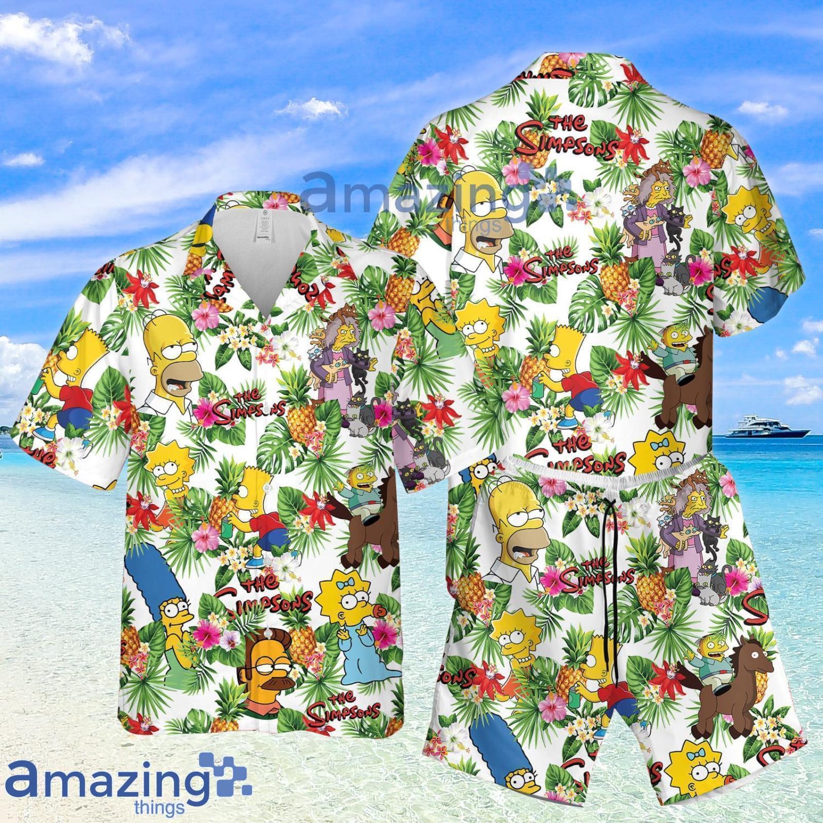 The Simpsons Characters Pineapple Tropical Flower Beach Summer Set Hawaiian Shirt And Shorts Product Photo 1 The Simpsons Characters Pineapple Tropical Flower Beach Summer Set Hawaiian Shirt And Shorts Product Photo 1