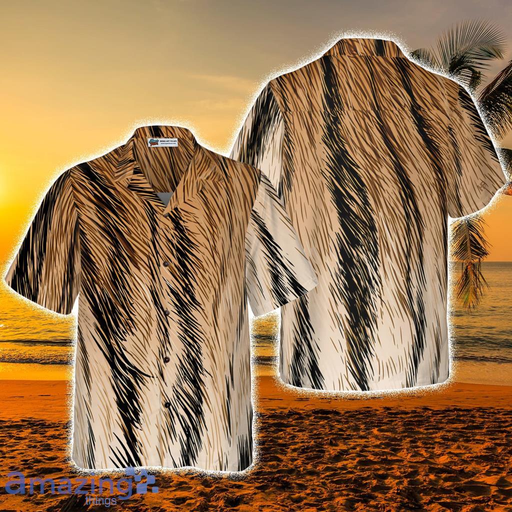 Tiger Fur Strip Pattern Hawaiian Shirt - Tiger Fur Strip Pattern Hawaiian Shirt