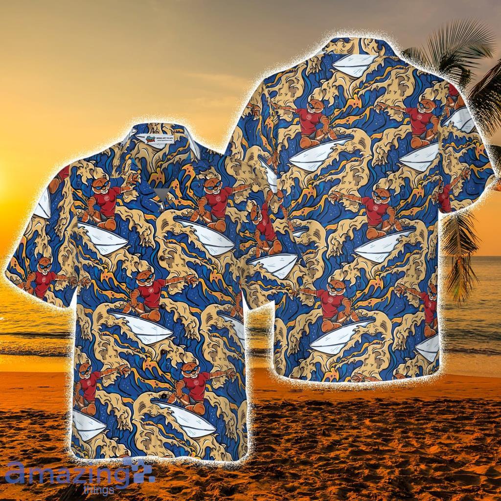 Tiger Surfer Roaring Waters Hawaiian Shirt - Tiger Surfer Roaring Waters Hawaiian Shirt