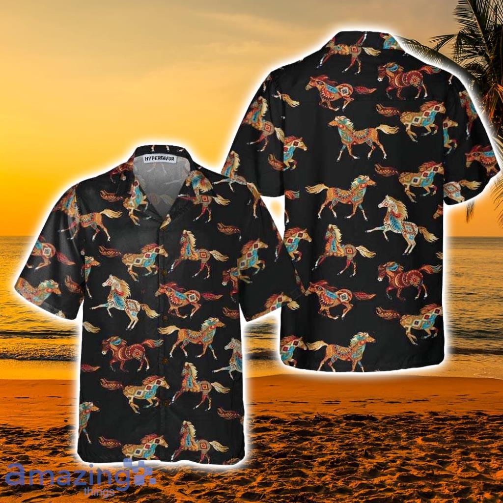 Timeless Treasure Horse Aztec Pattern Native American Hawaiian Shirt, Unique Native American Indian Shirt - Timeless Treasure Horse Aztec Pattern Native American Hawaiian Shirt, Unique Native American Indian Shirt