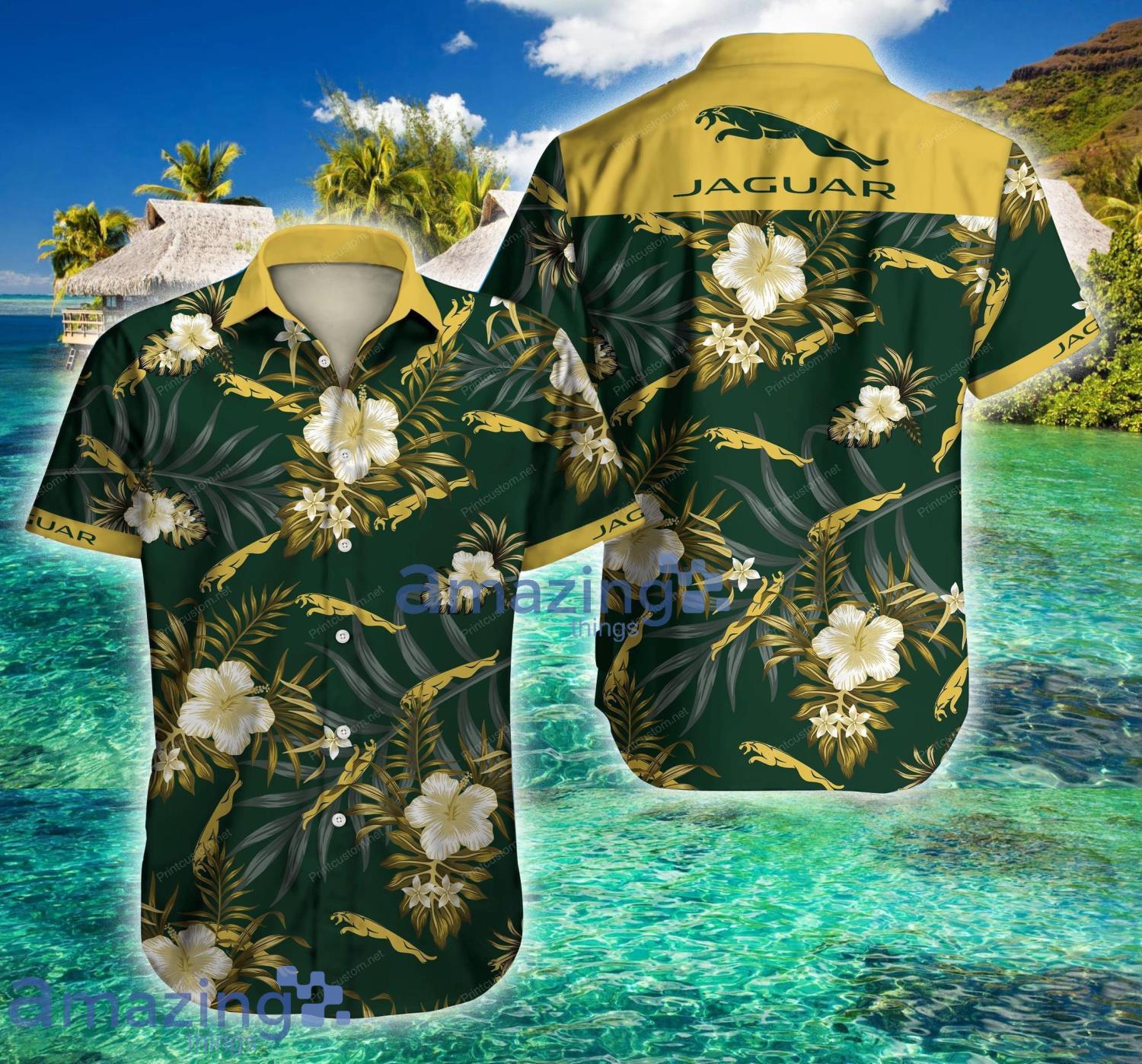 Tlmus Jaguar Tropical Short Sleeve Hawaiian Shirt For Men And Women Product Photo 1