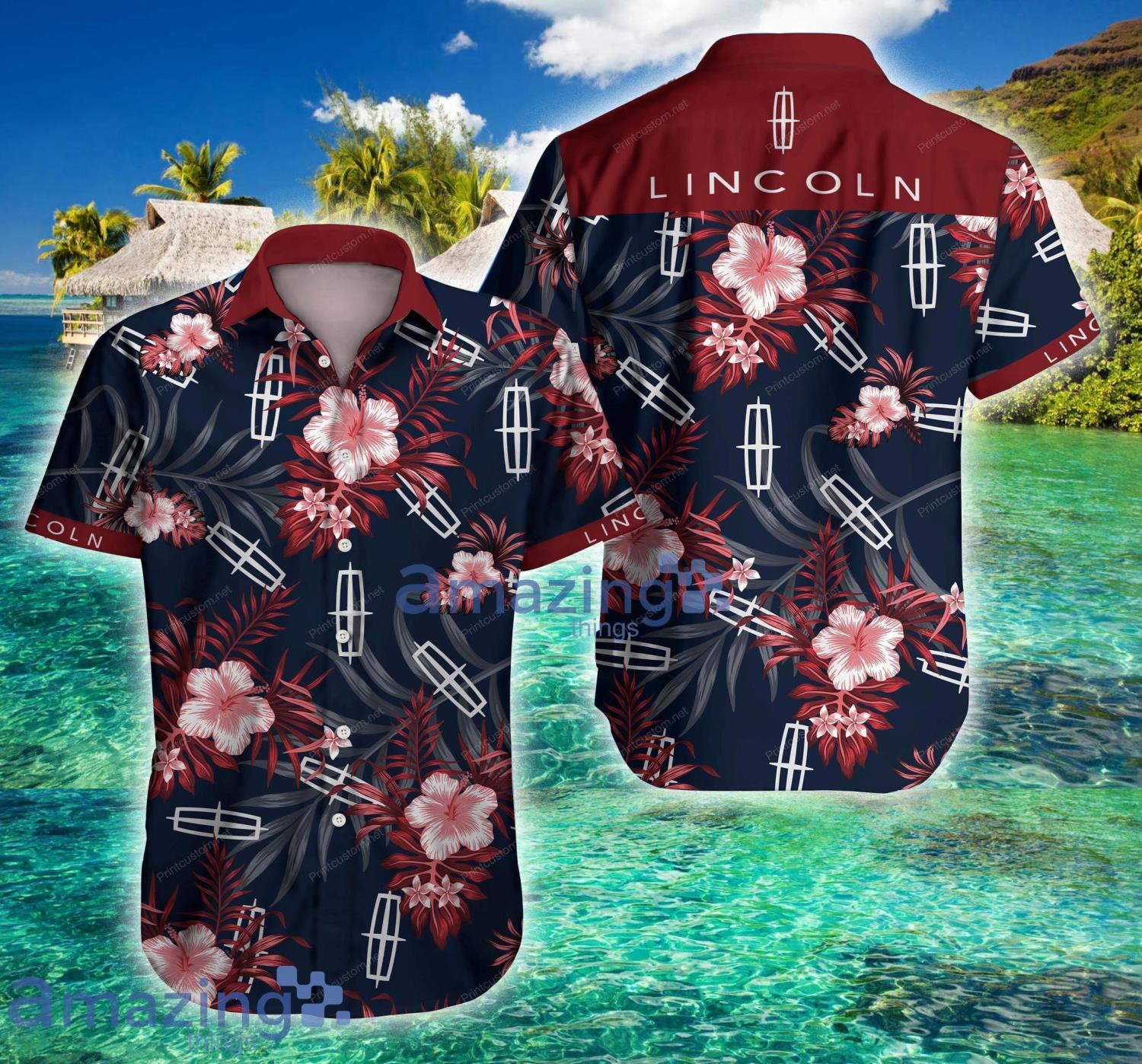 Tlmus Lincoln Tropical Short Sleeve Hawaiian Shirt For Men And Women Product Photo 1