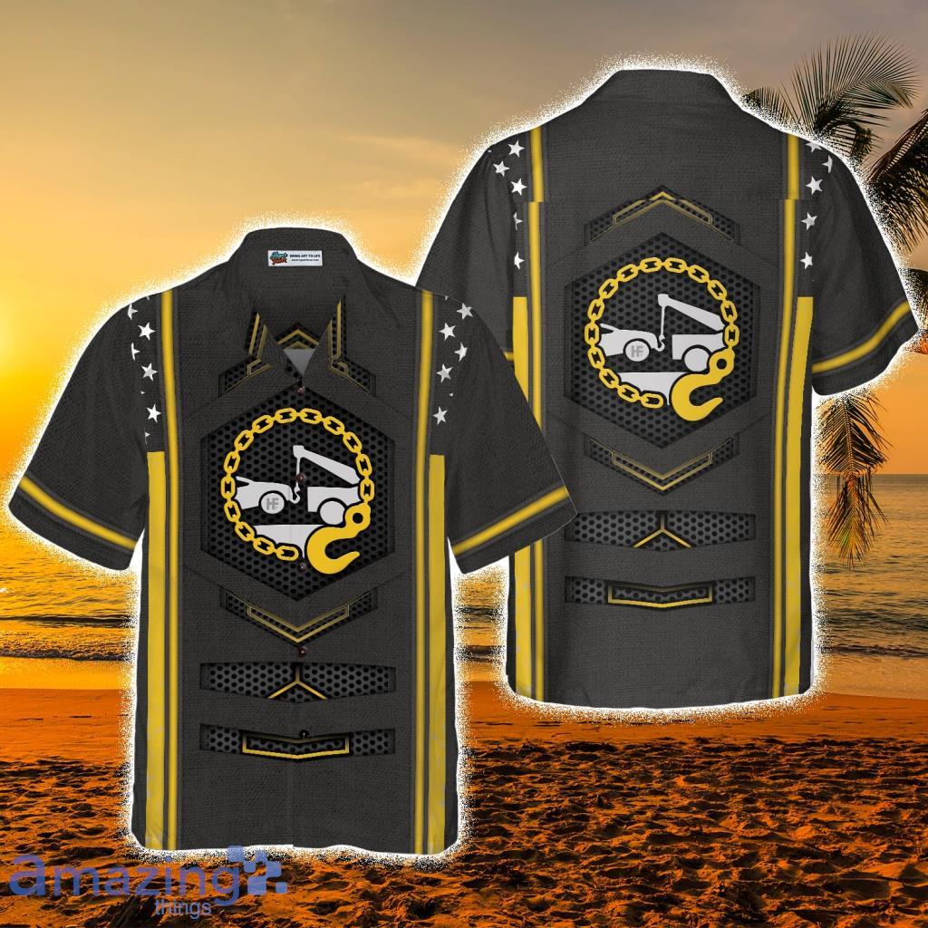 Tow Truck Yellow Flag Hawaiian Shirt - Tow Truck Yellow Flag Hawaiian Shirt