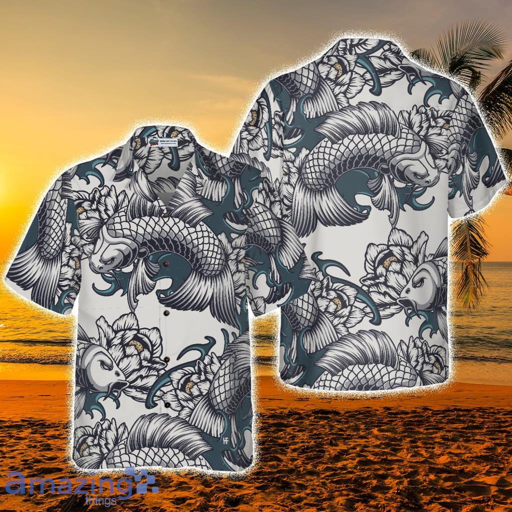 Traditional Floral Fish Hawaiian Shirt - Traditional Floral Fish Hawaiian Shirt
