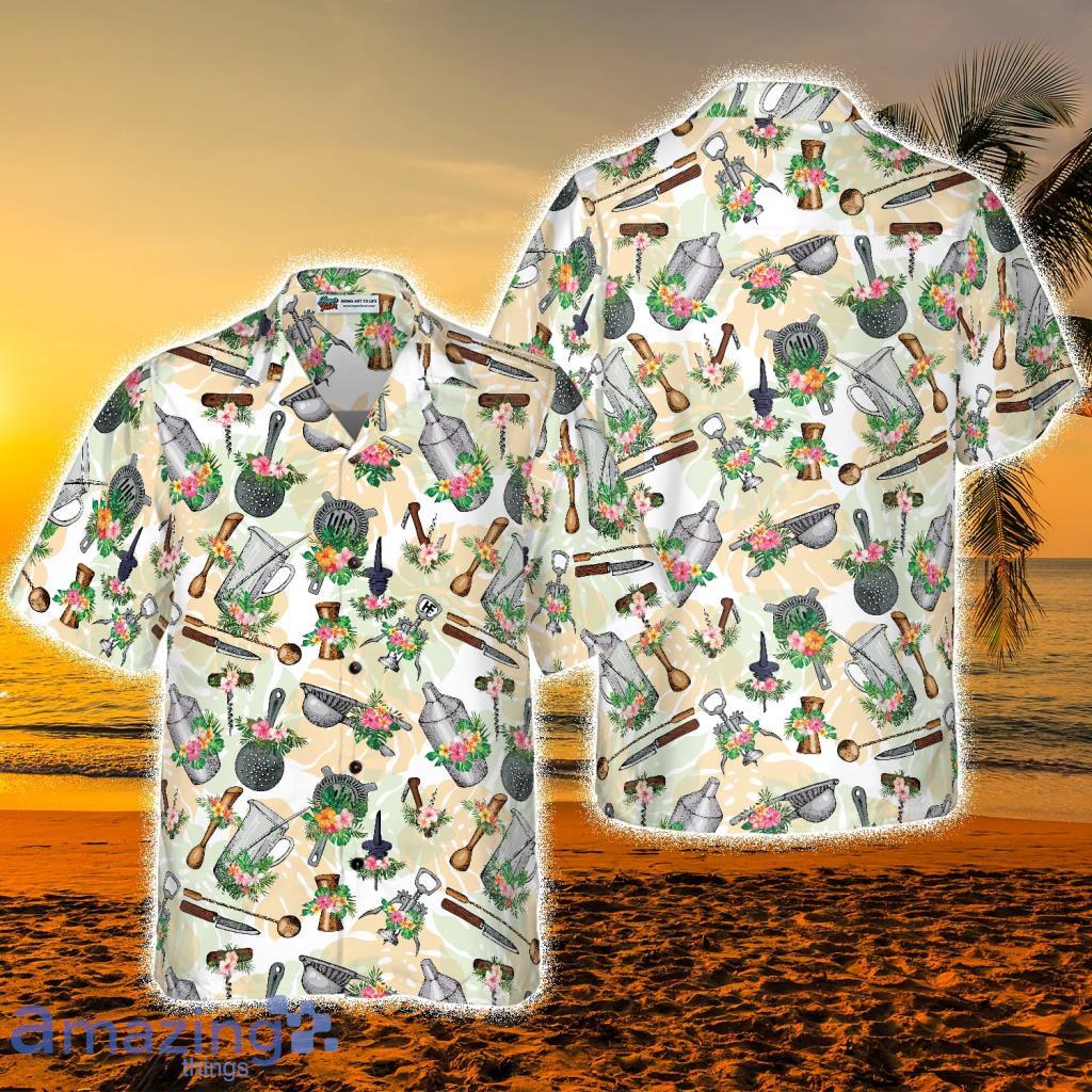 Tropical Bartender Equipments Hawaiian Shirt - Tropical Bartender Equipments Hawaiian Shirt
