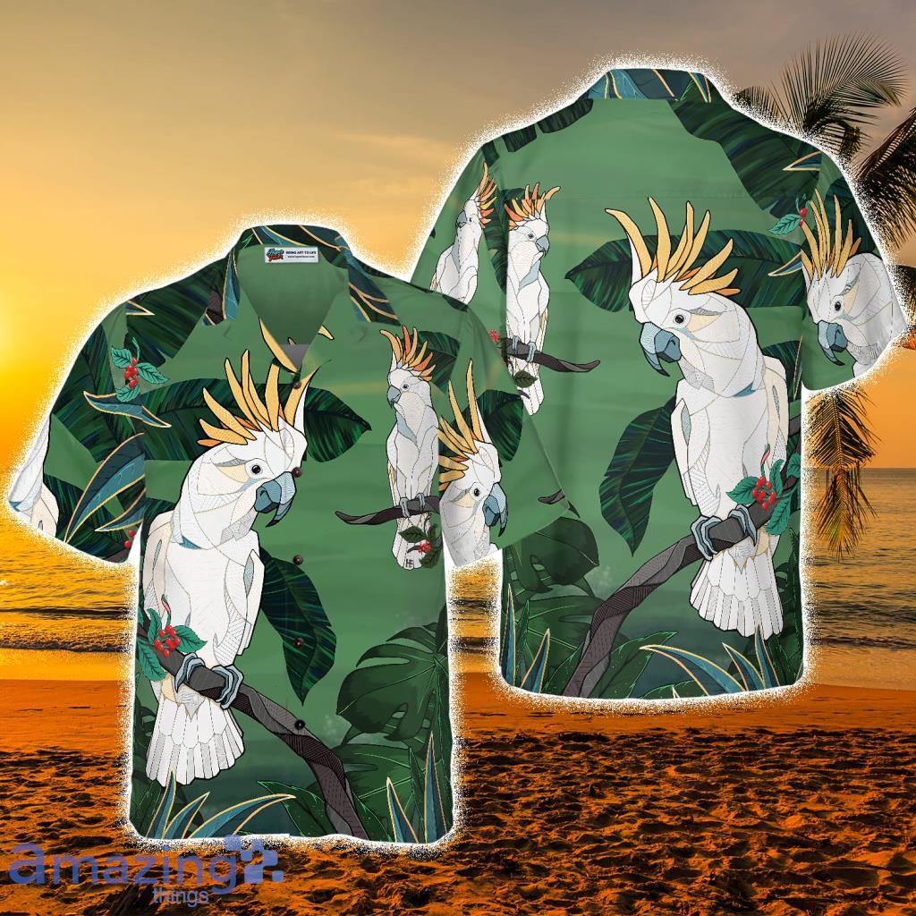 Tropical Cockatoo Parrot Hawaiian Shirt - Tropical Cockatoo Parrot Hawaiian Shirt