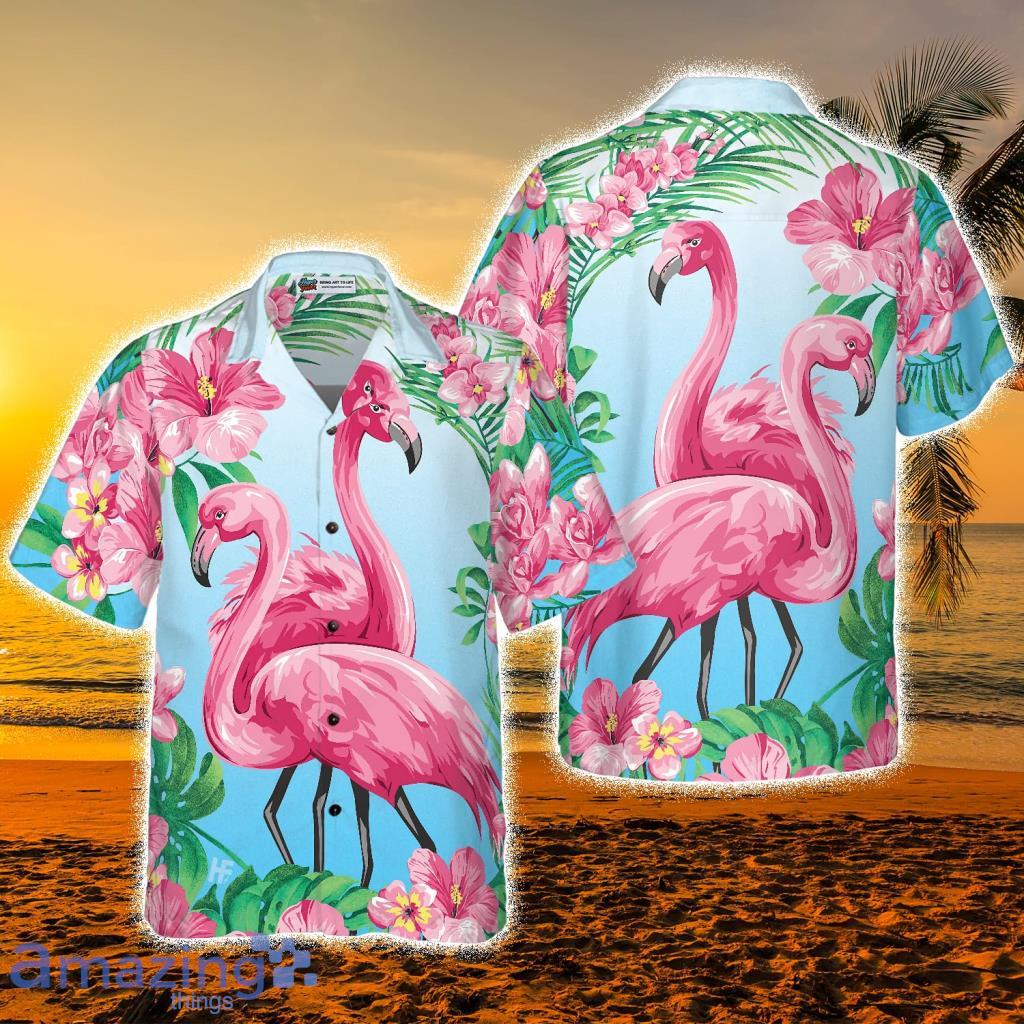 Pink Flamingo Mens Hawaiian Shirt 