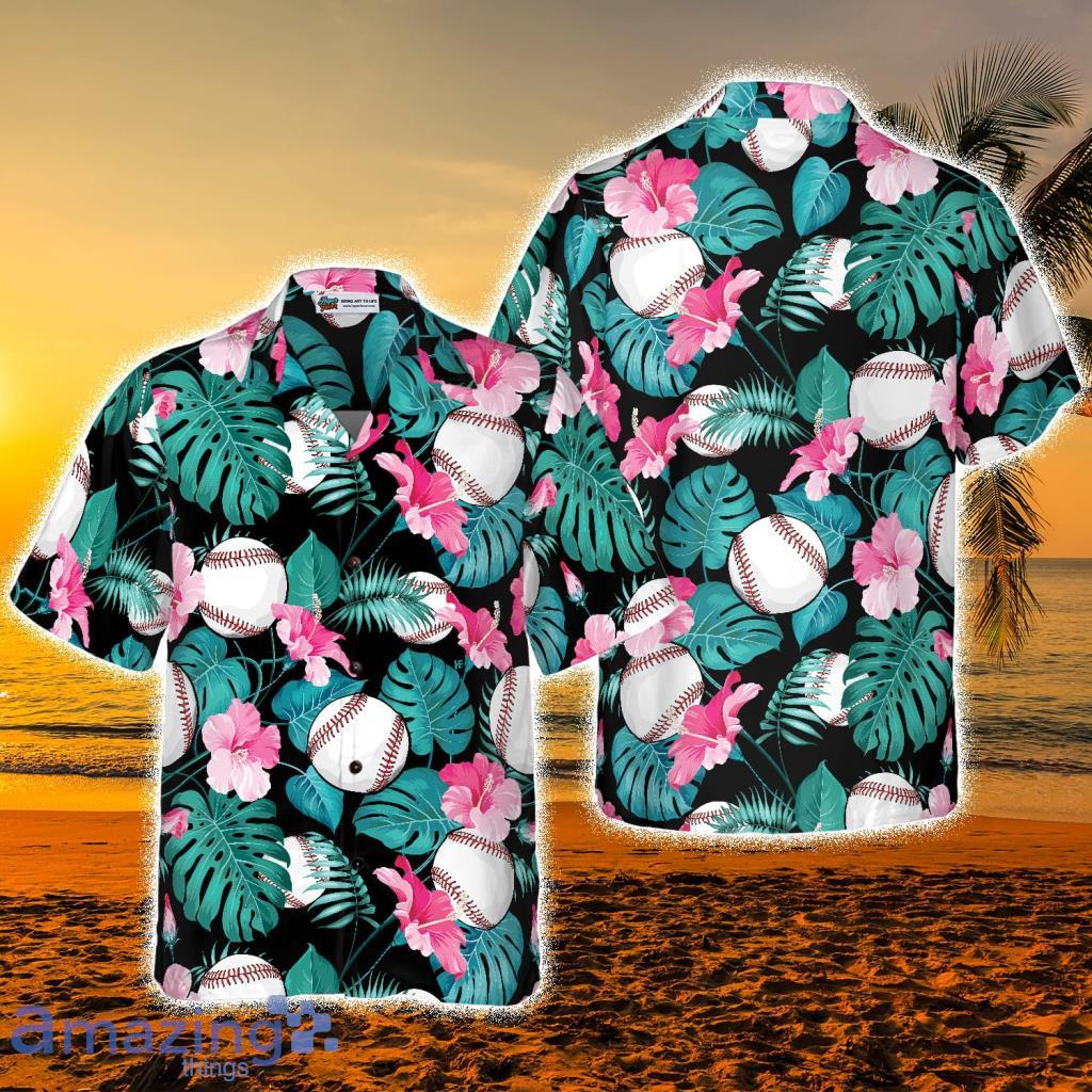 Tropical Flower Baseball Hawaiian Shirt - Tropical Flower Baseball Hawaiian Shirt
