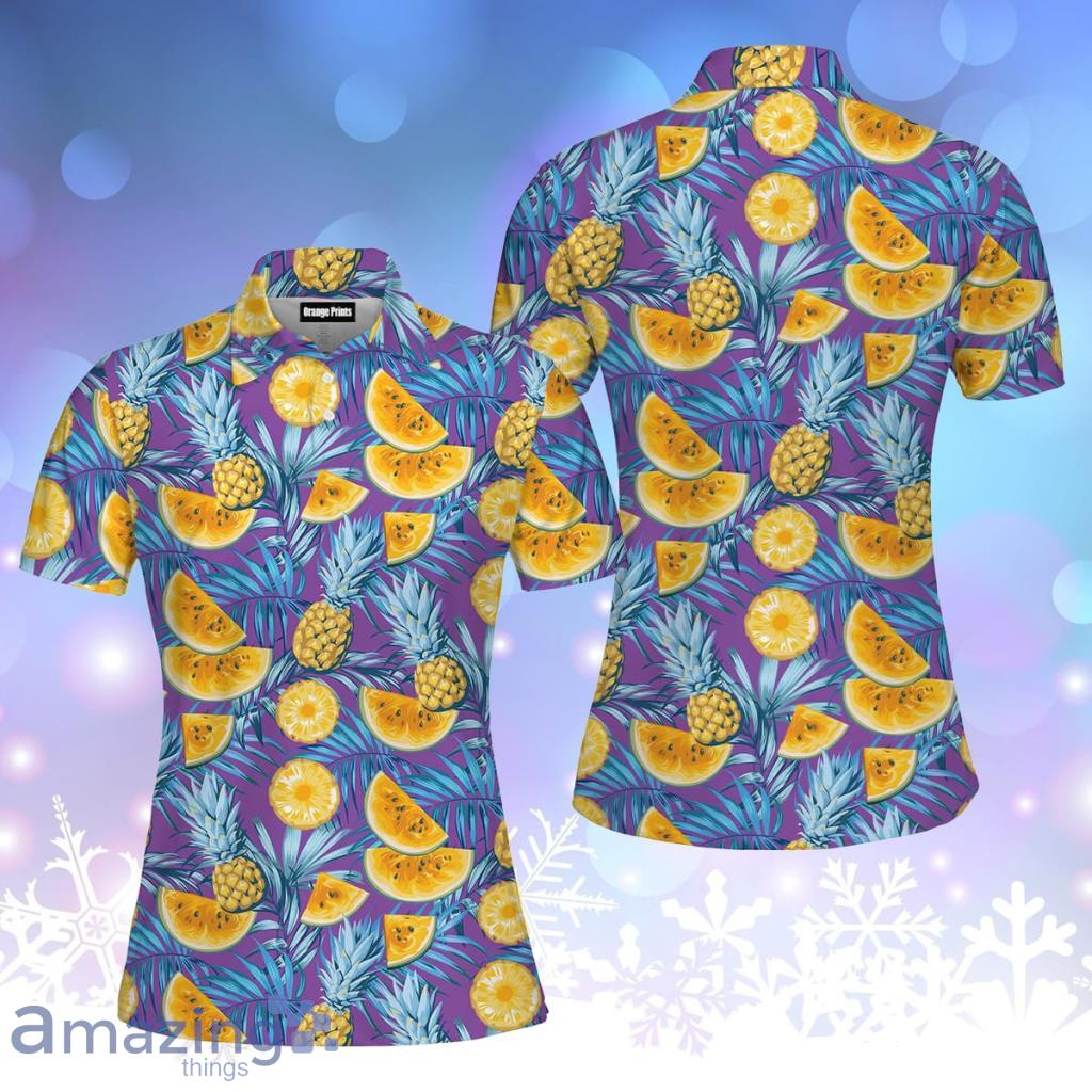 Tropical Fruits Pineapples Polo Shirt For Women - Tropical Fruits Pineapples Polo Shirt For Women Tropical Fruits Pineapples Polo Shirt For Women - Tropical Fruits Pineapples Polo Shirt For Women