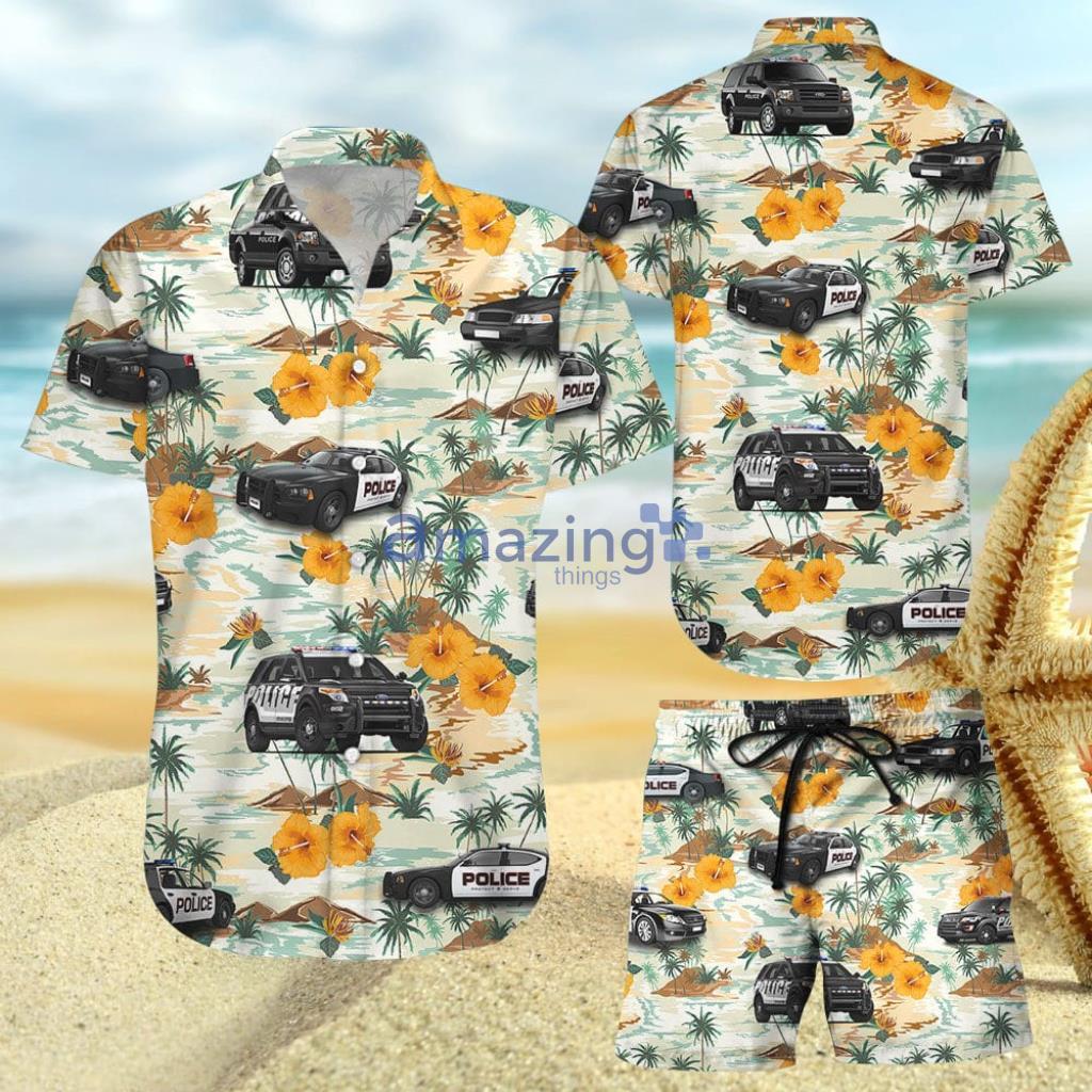 Tropical Police With Yelloww Flower Hawaiian Shirt And Short - Tropical Police With Yelloww Flower Hawaiian Shirt And Short