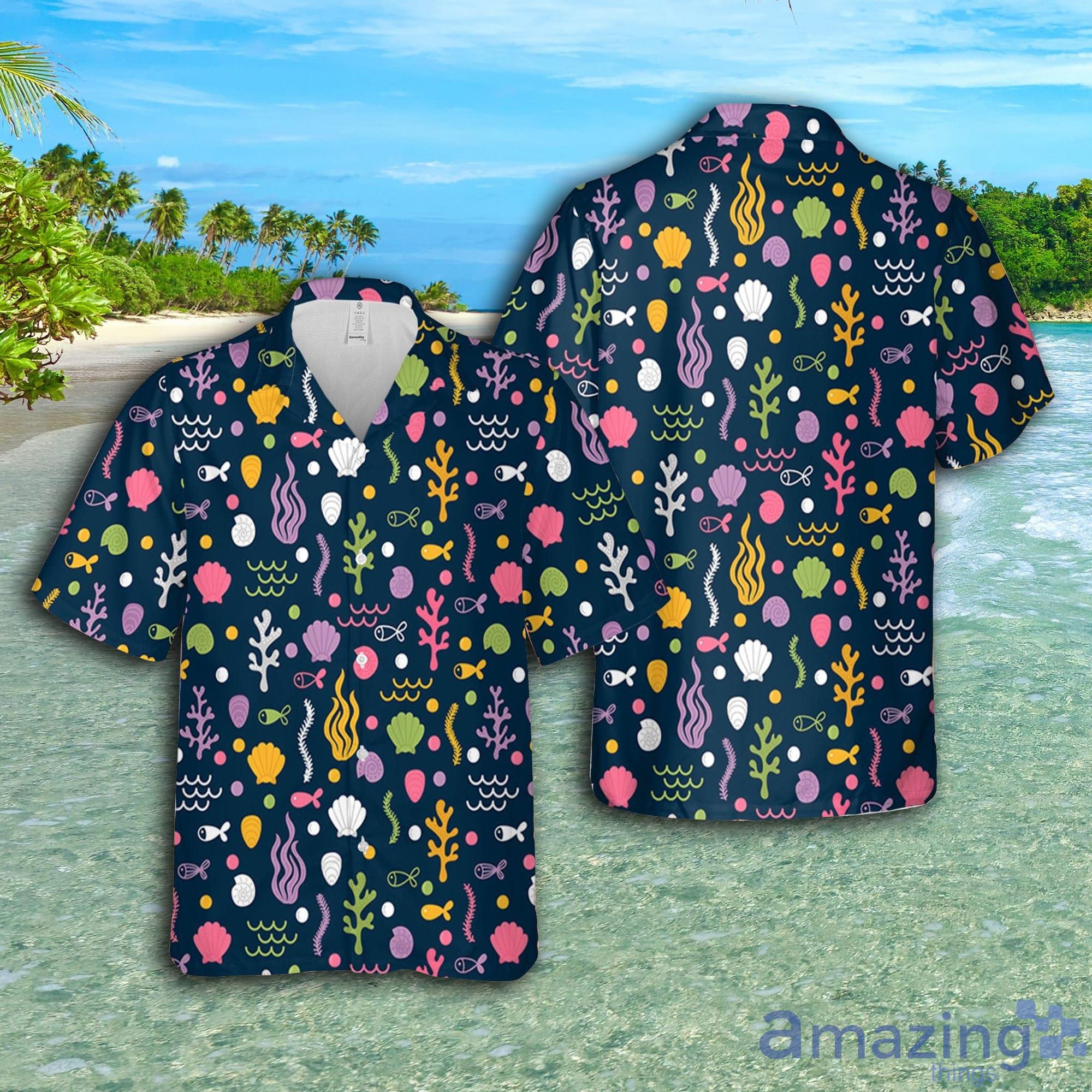 Underwater Marine  Short Sleeve AOP Hawaiian Shirt For Summer Product Photo 1