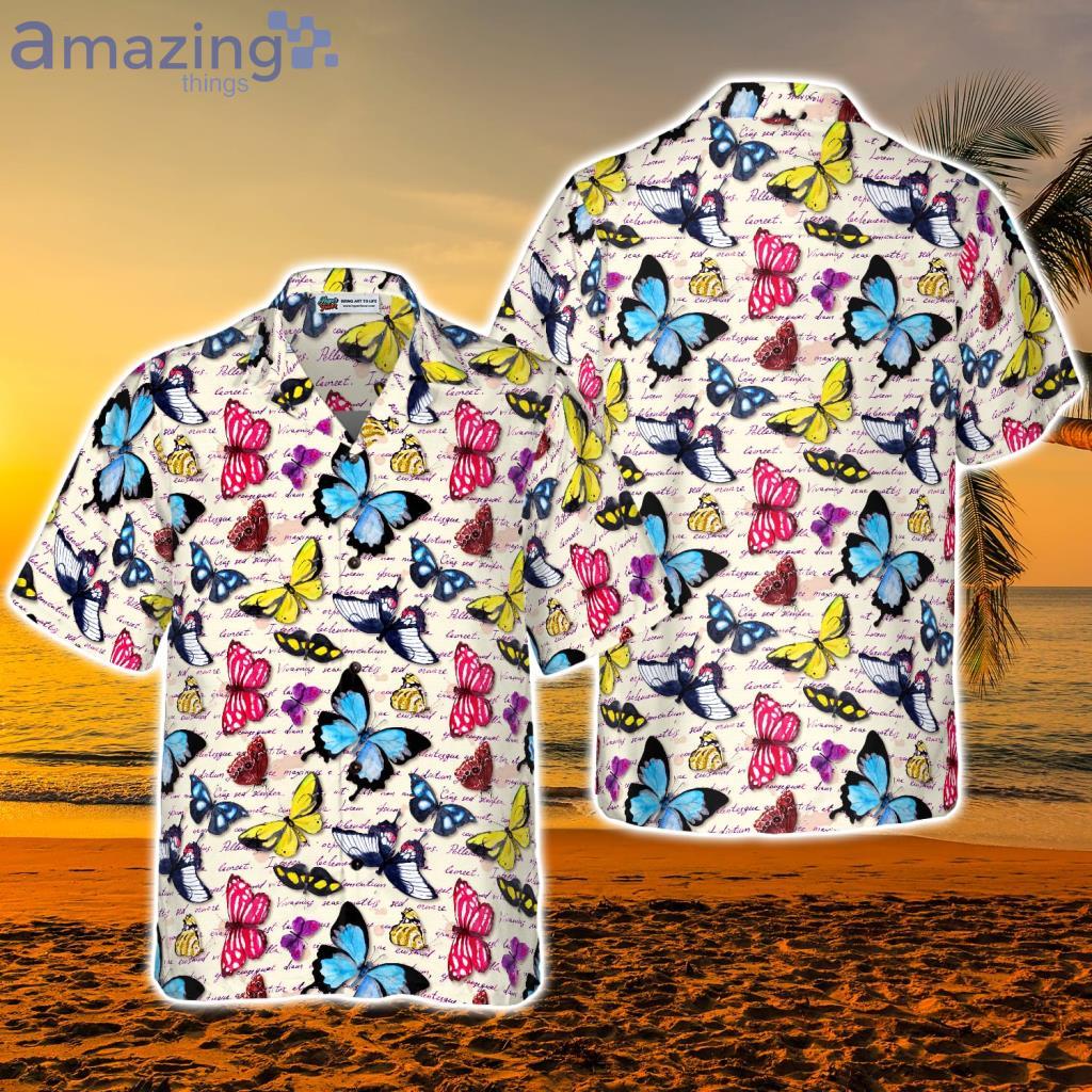 Vintage Exotic Butterflies Tropical Hawaiian Shirt - Vintage Exotic Butterflies Tropical Hawaiian Shirt
