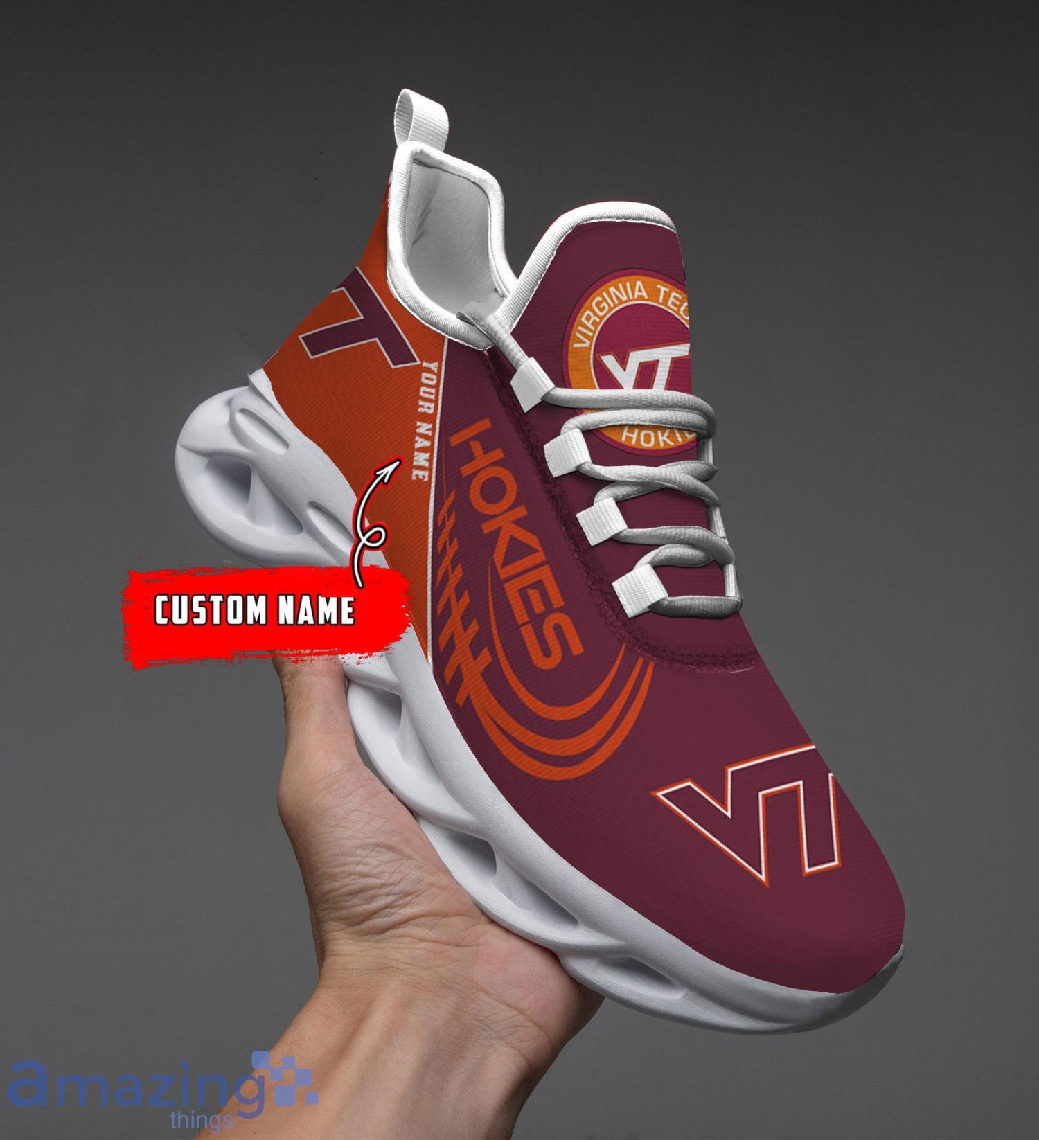 Virginia Tech Hokies Custom Name Sneakers Max Soul Shoes image Virginia Tech Hokies Custom Name Sneakers Max Soul Shoes Product Photo 2
