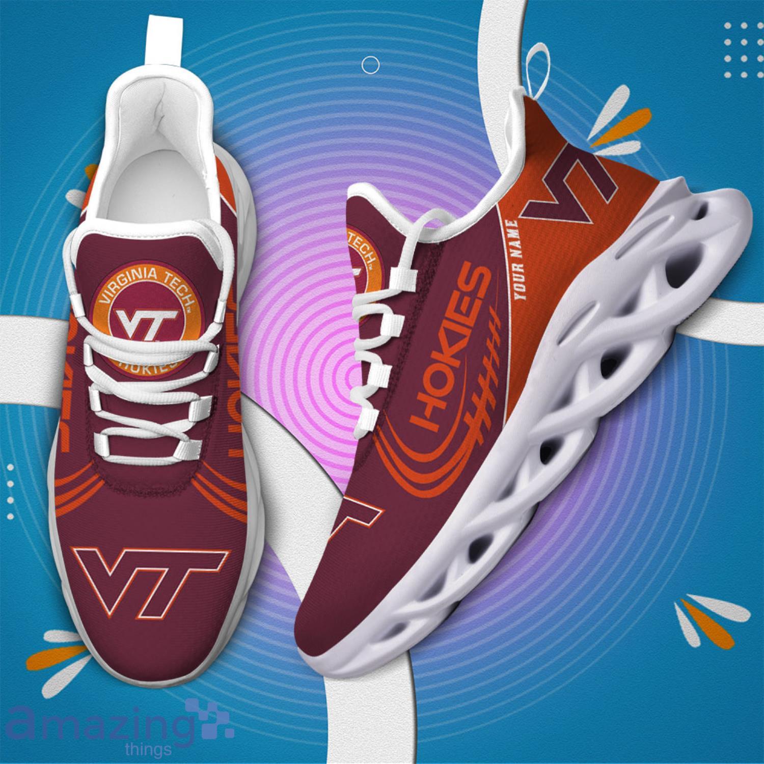 Virginia Tech Hokies Custom Name Sneakers Max Soul Shoes image Virginia Tech Hokies Custom Name Sneakers Max Soul Shoes Product Photo 4