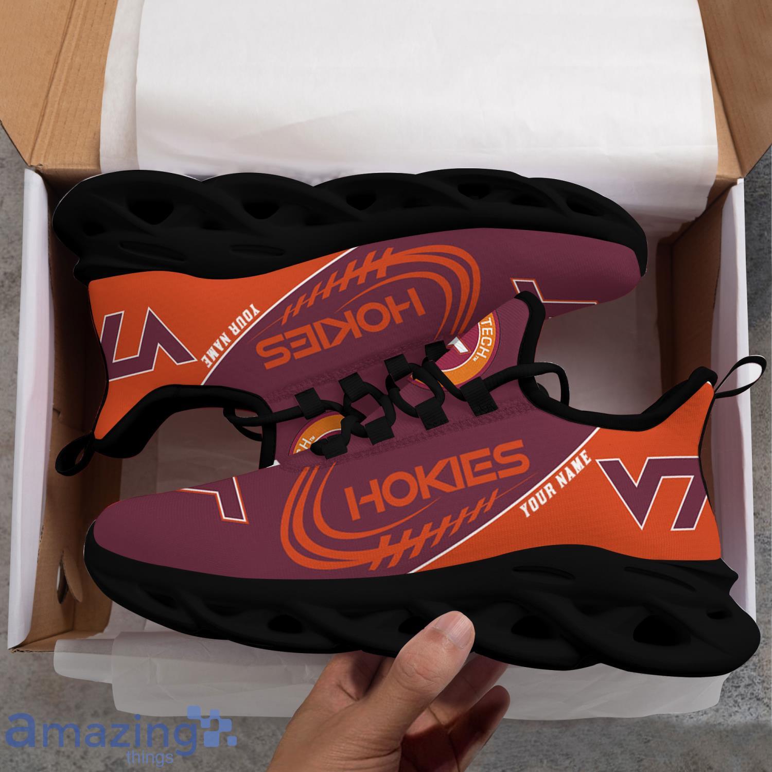 Virginia Tech Hokies Custom Name Sneakers Max Soul Shoes image Virginia Tech Hokies Custom Name Sneakers Max Soul Shoes Product Photo 5