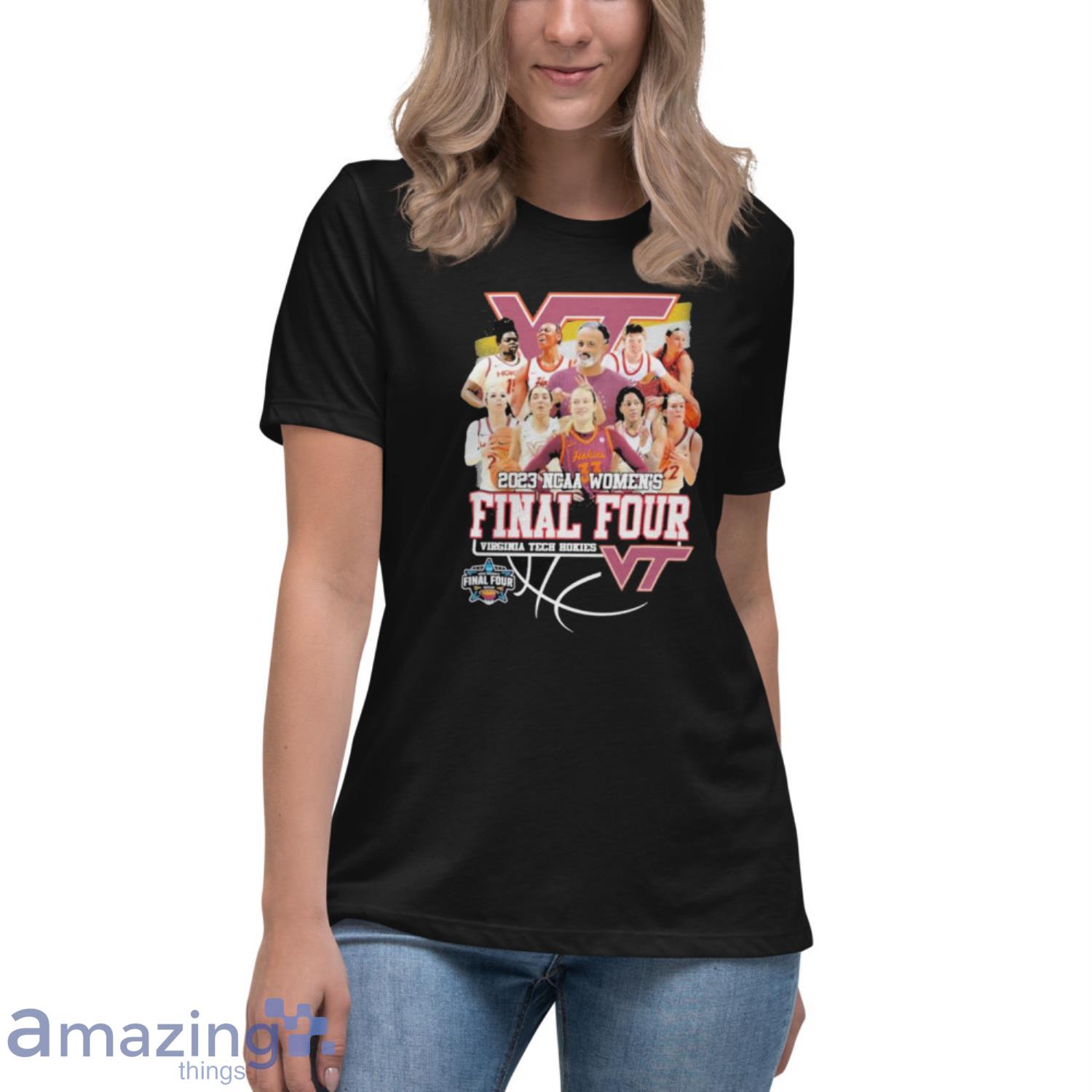 Virginia Tech Hokies Women’s Basketball 2023 NCAA Women’s Final Four shirt image Virginia Tech Hokies Women’s Basketball 2023 NCAA Women’s Final Four shirt - Womens Relaxed Short Sleeve Jersey Tee