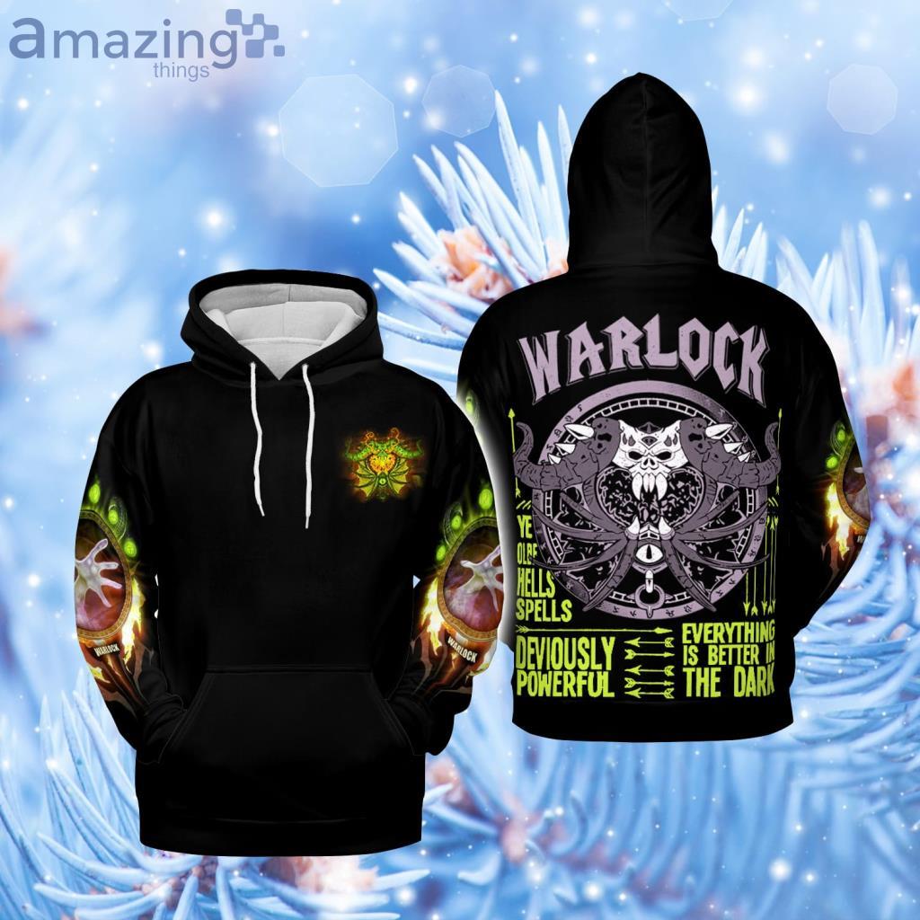 Warlock Deviously Powerful Wow AOP Hoodie 3D - Warlock Deviously Powerful Wow AOP Hoodie 3D