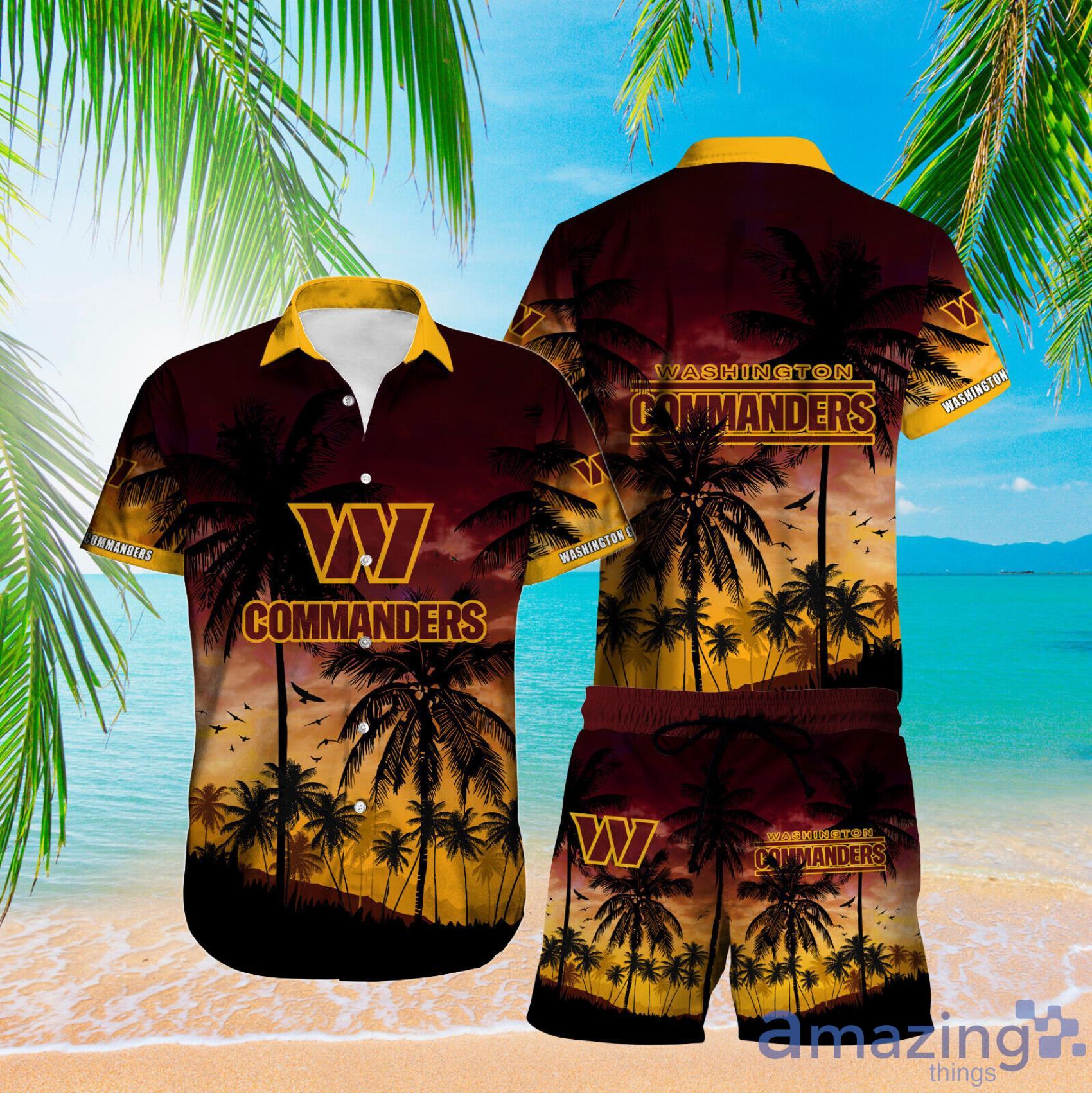 Washington Commanders Paml Trees Combo Hawaiian Shirt And Beach Short