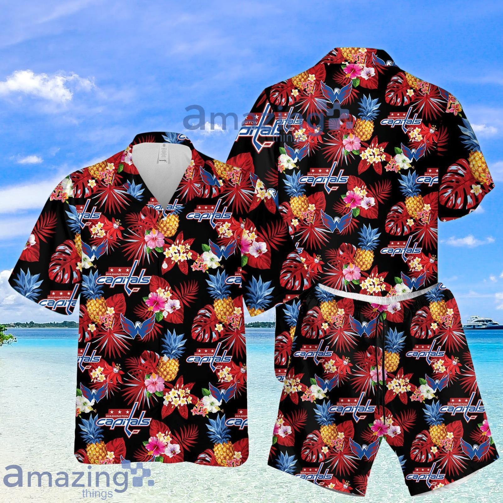 Washington Pineapple Tropical Flower Summer Set Hawaiian Shirt And Shorts Product Photo 1
