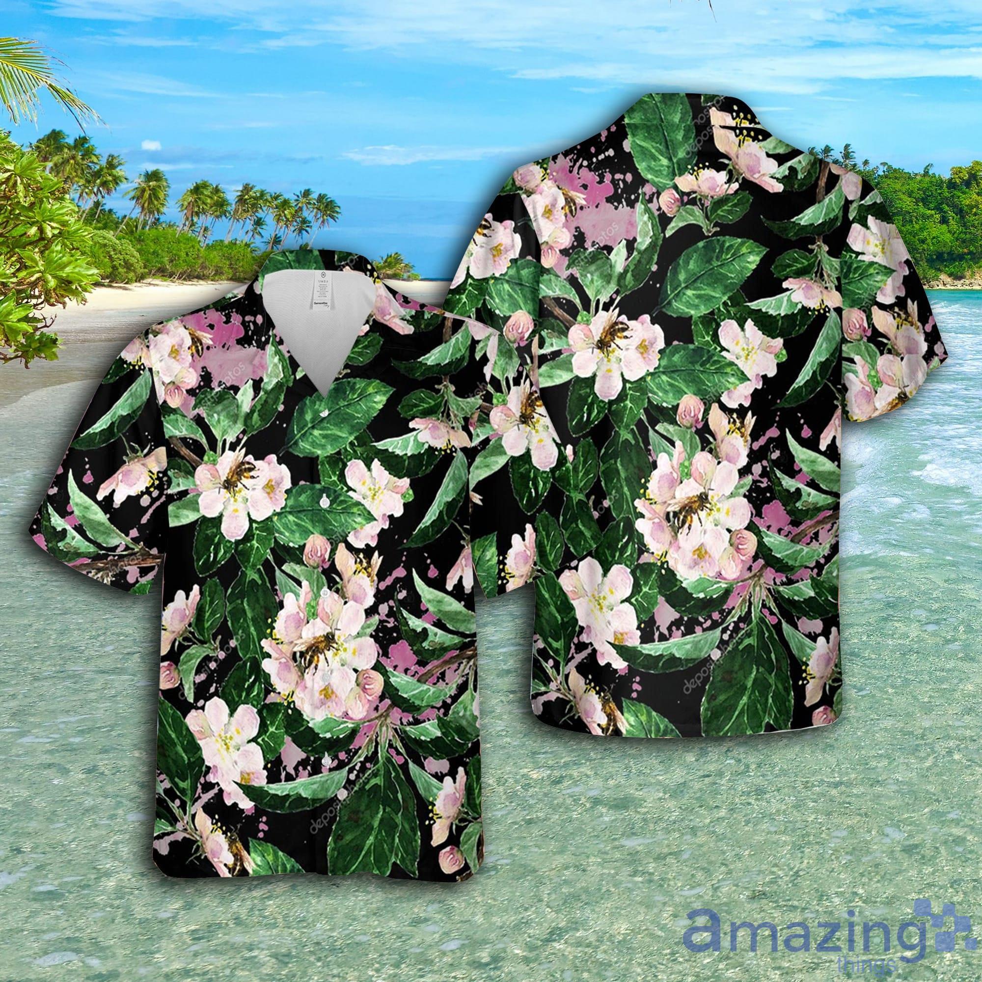 Watercolor Blossom Short Sleeve AOP Hawaiian Shirt For Summer Product Photo 1