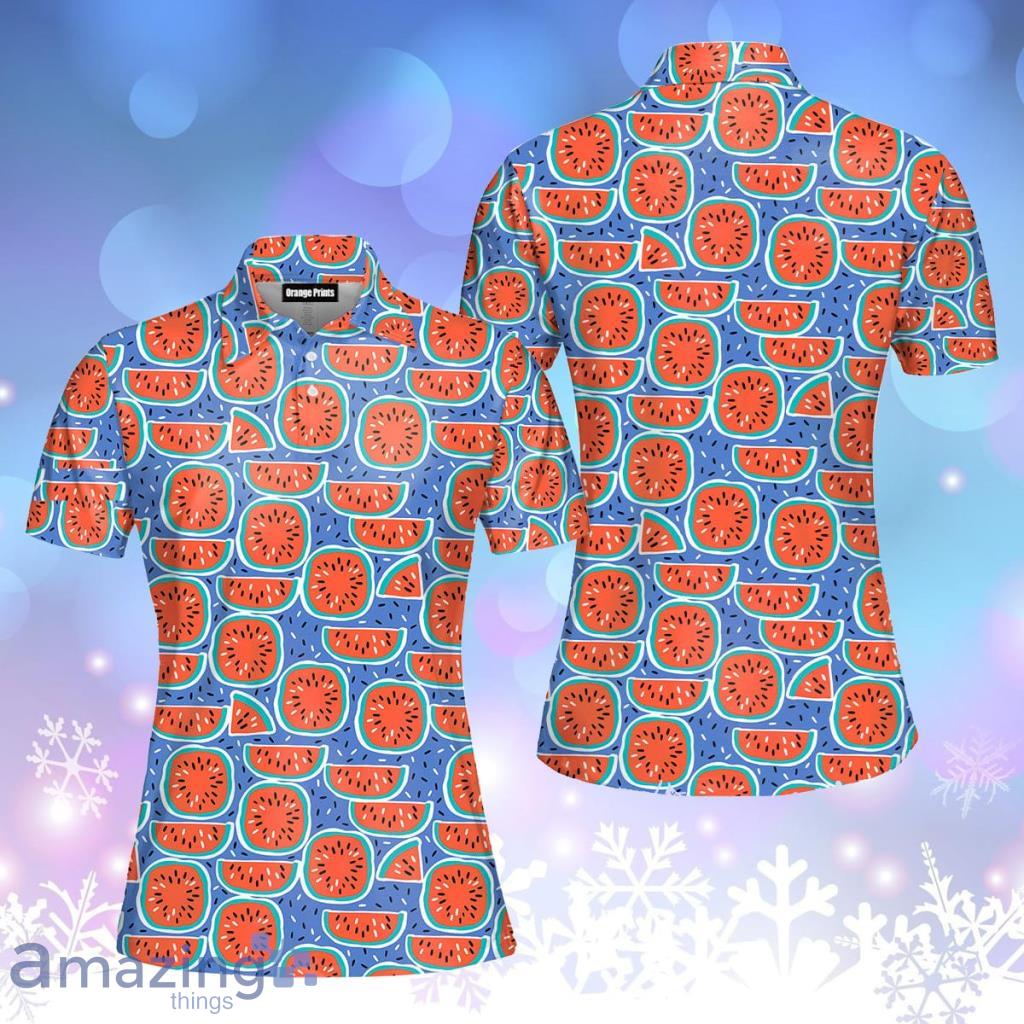 Watermelon Pattern Polo Shirt For Women - Watermelon Pattern Polo Shirt For Women
