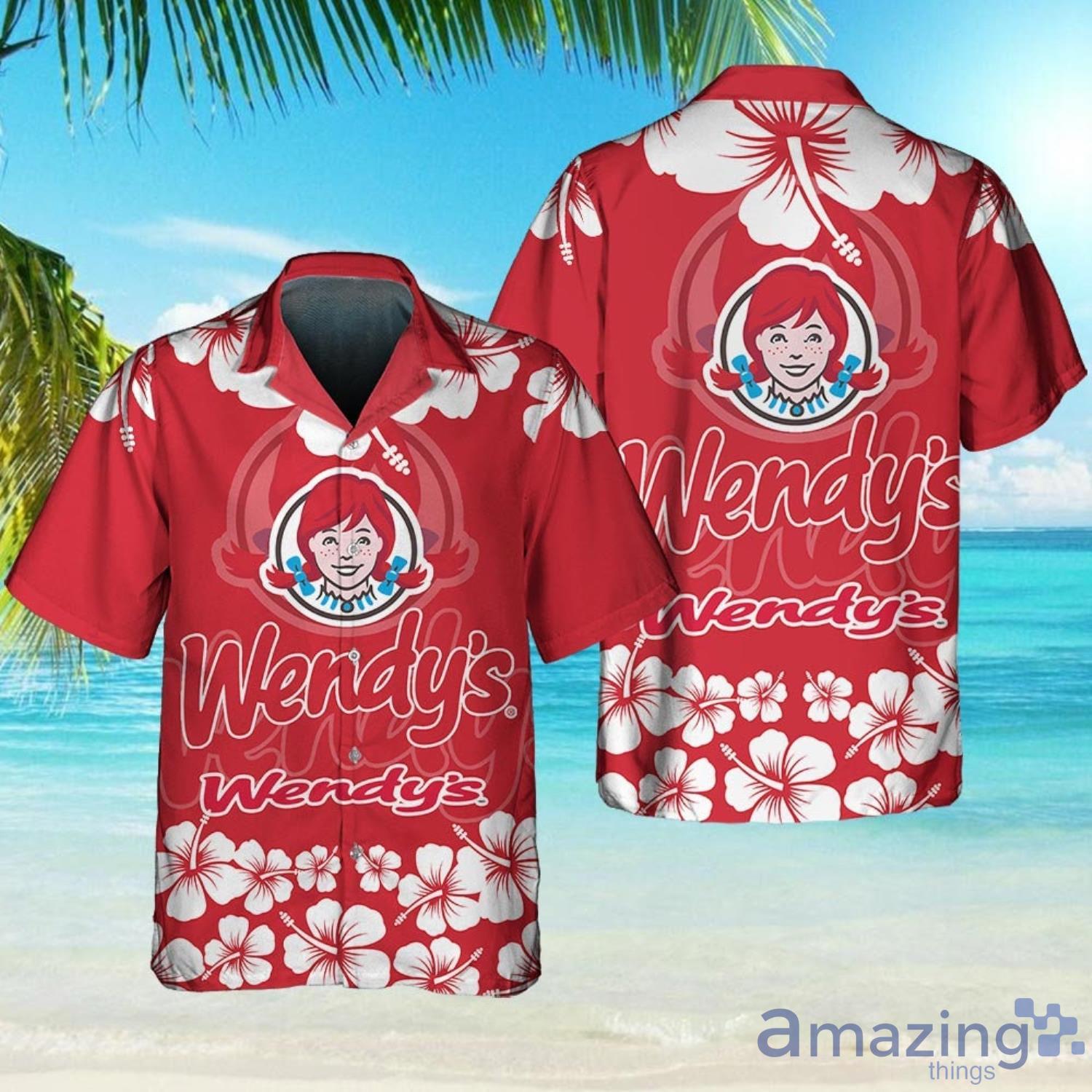 Wendy's Food Habicus Tropical Flower Aloha Hawaiian Shirt And Beach Short Set Product Photo 1